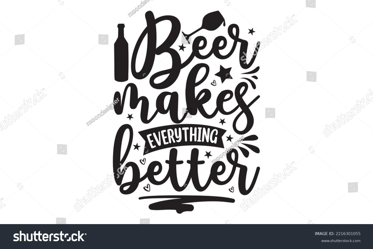 SVG of Beer makes everything better - Alcohol SVG T Shirt design, Girl Beer Design, Prost, Pretzels and Beer, Vector EPS Editable Files, Alcohol funny quotes, Oktoberfest Alcohol SVG design,  EPS 10 svg