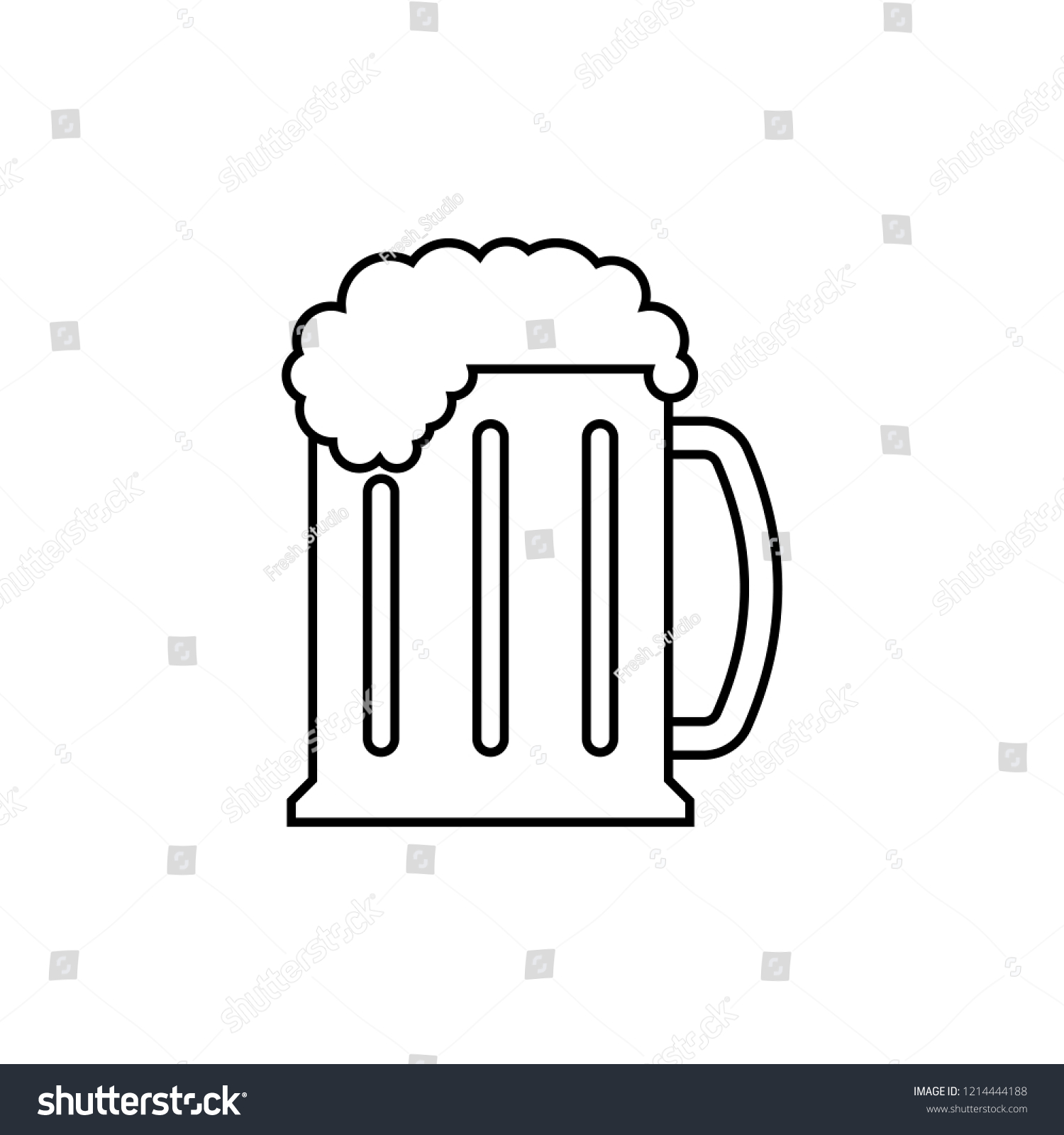 Beer Mug Outline Icon Linear Style Stock Vector (Royalty Free ...