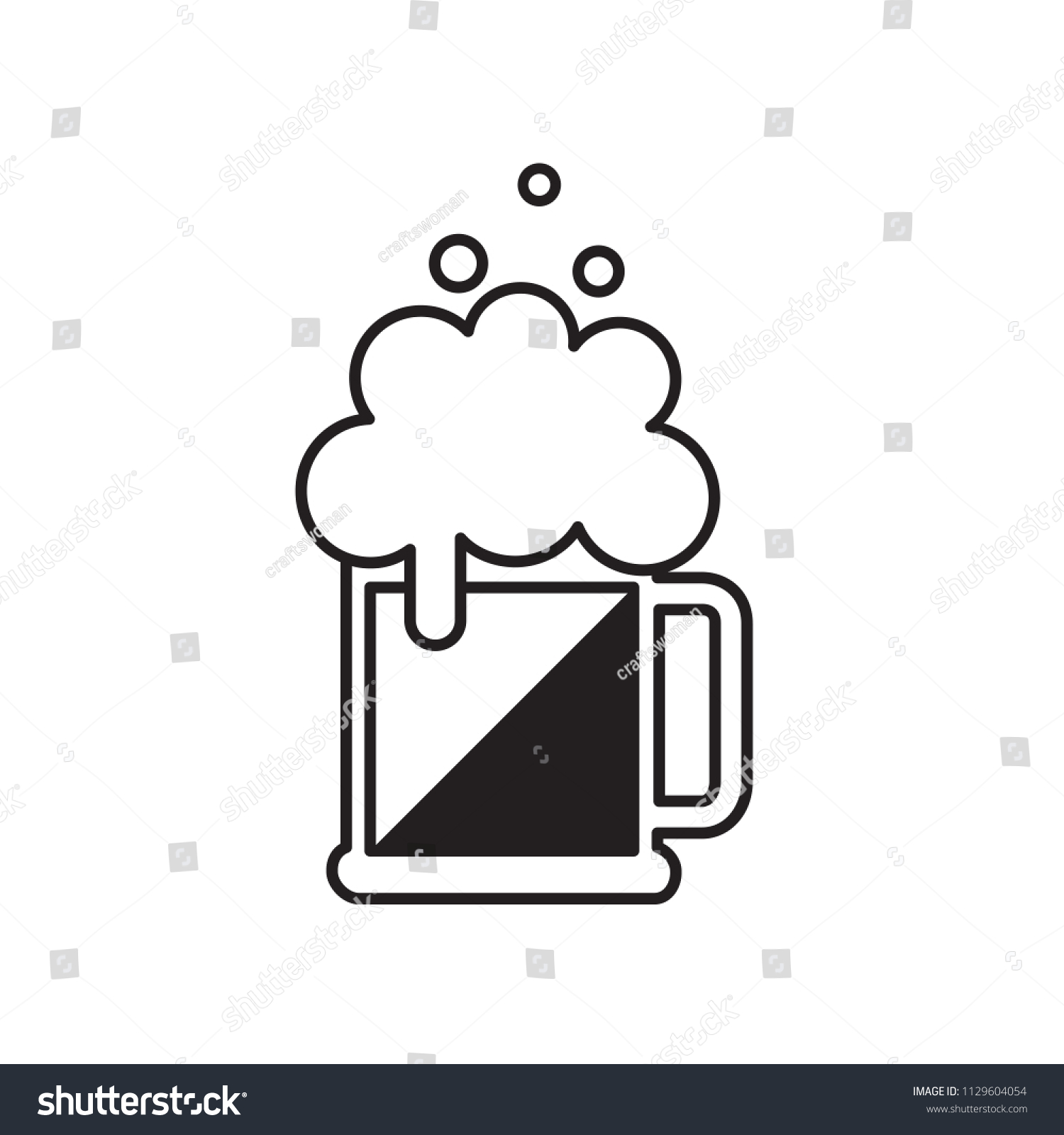 Beer Mug Foam Vector Black Beer Stock Vector Royalty Free 1129604054 Shutterstock 1535