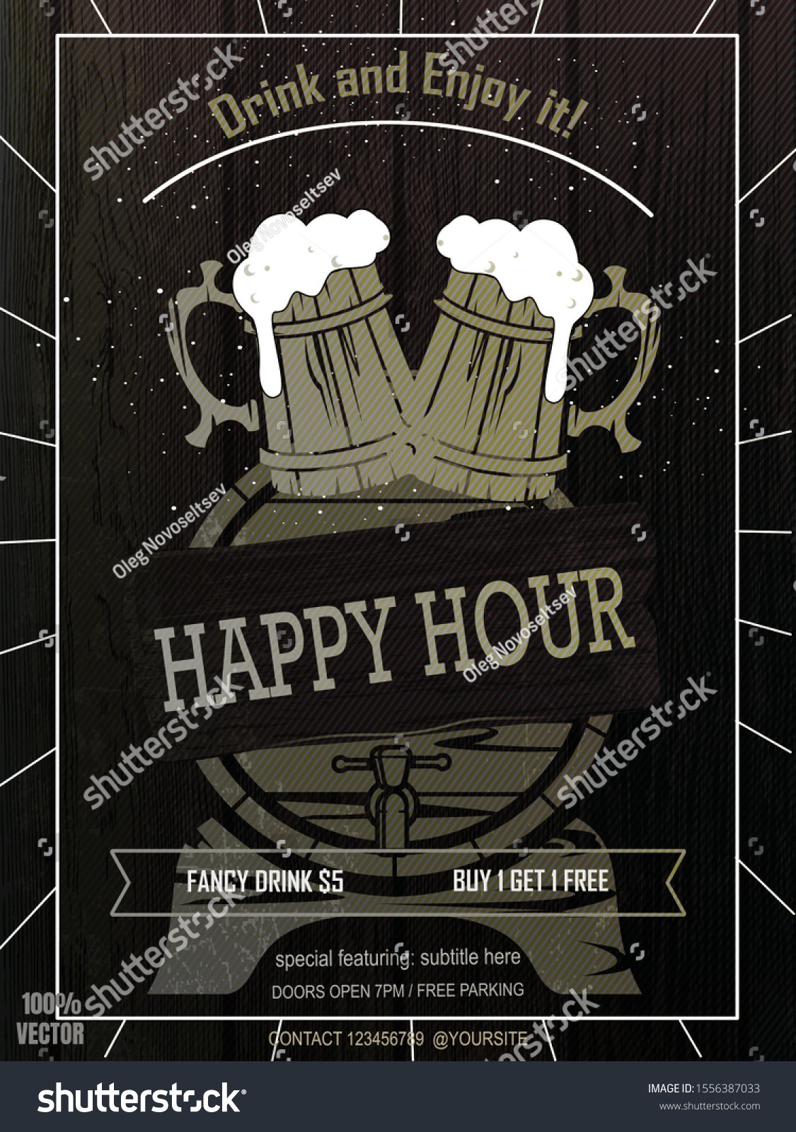Free Happy Hour Flyer Template from image.shutterstock.com