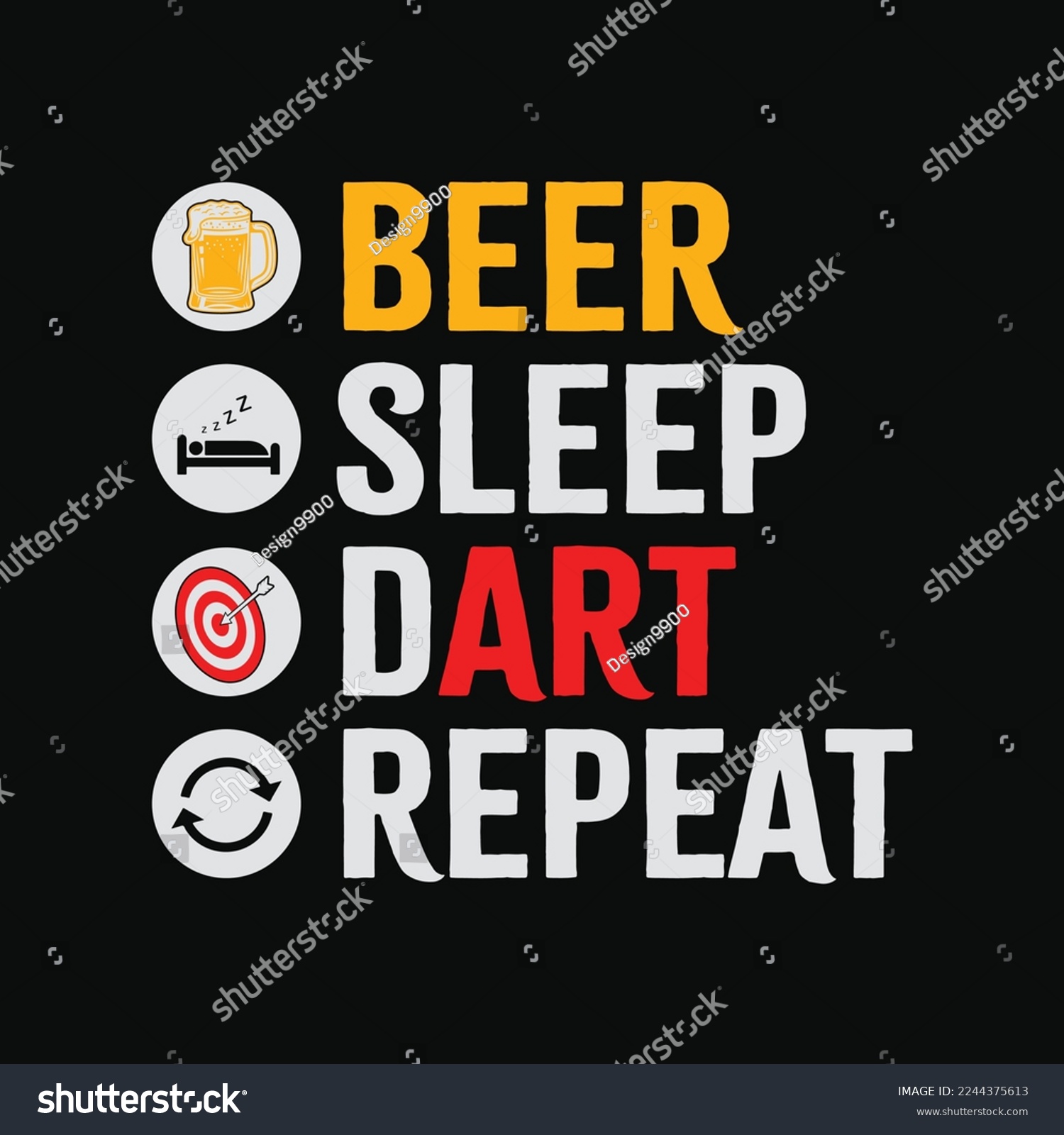 SVG of Beer Sleep Dart Repeat Dart Game Saying svg