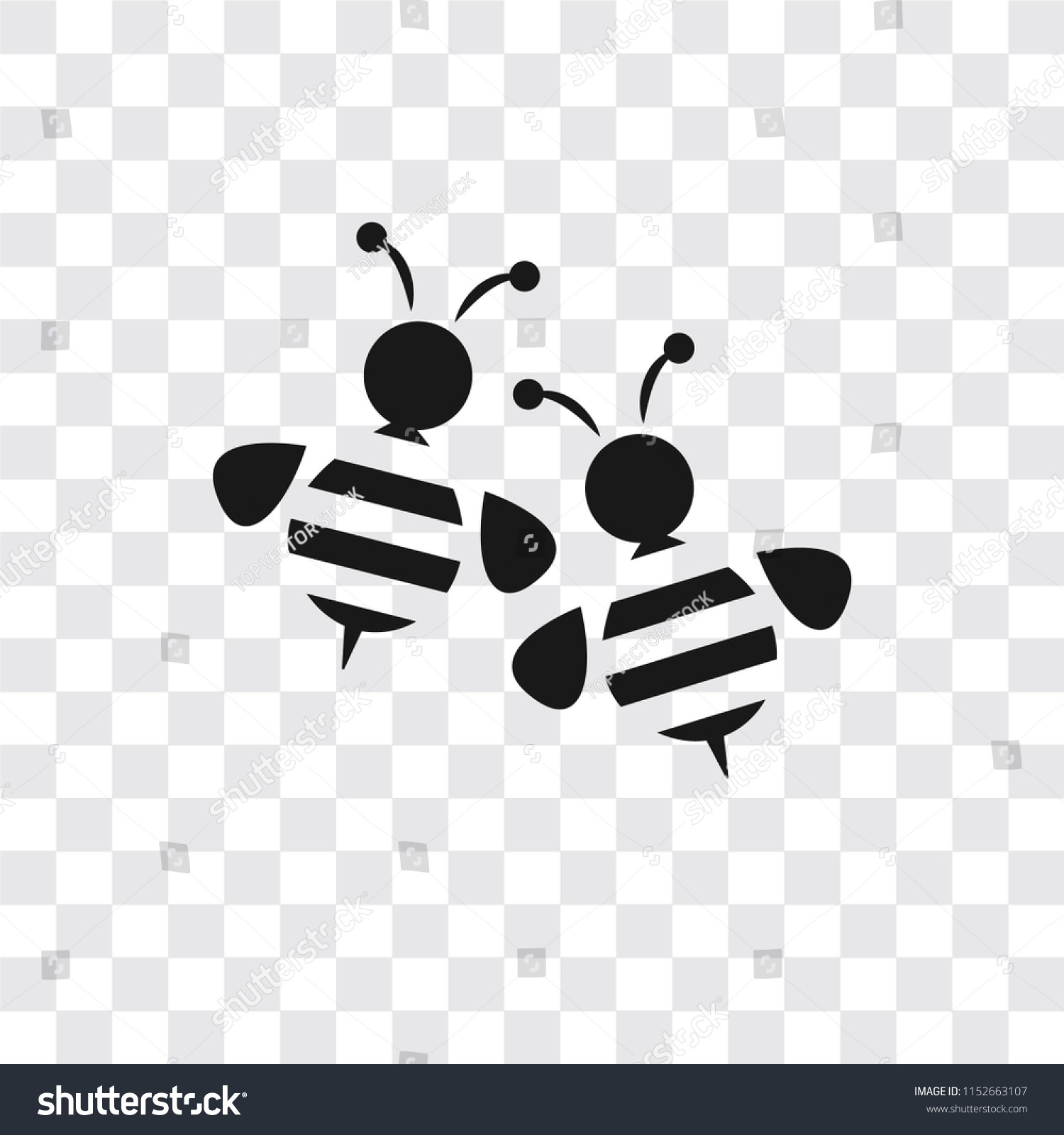 SVG of Bees vector icon isolated on transparent background, Bees logo concept svg
