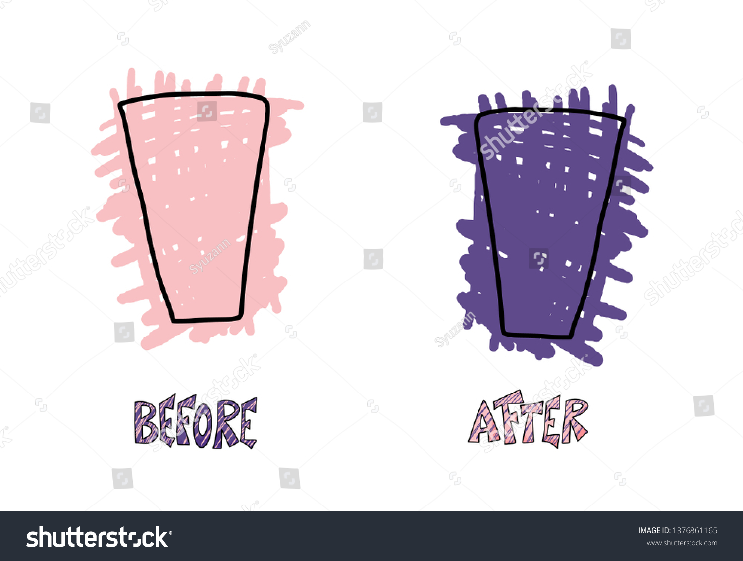 Before After Template Background Comparison Concept Stock Vector
