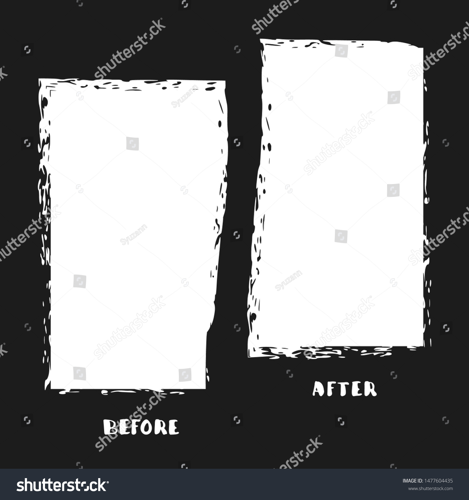 Before After Template Comparison Banner Copy Stock Vector Royalty Free