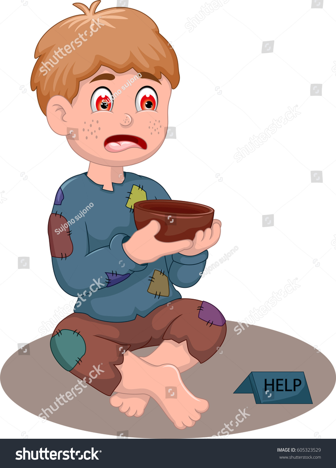 Beggar Man Cartoon Stock Vector (Royalty Free) 605323529