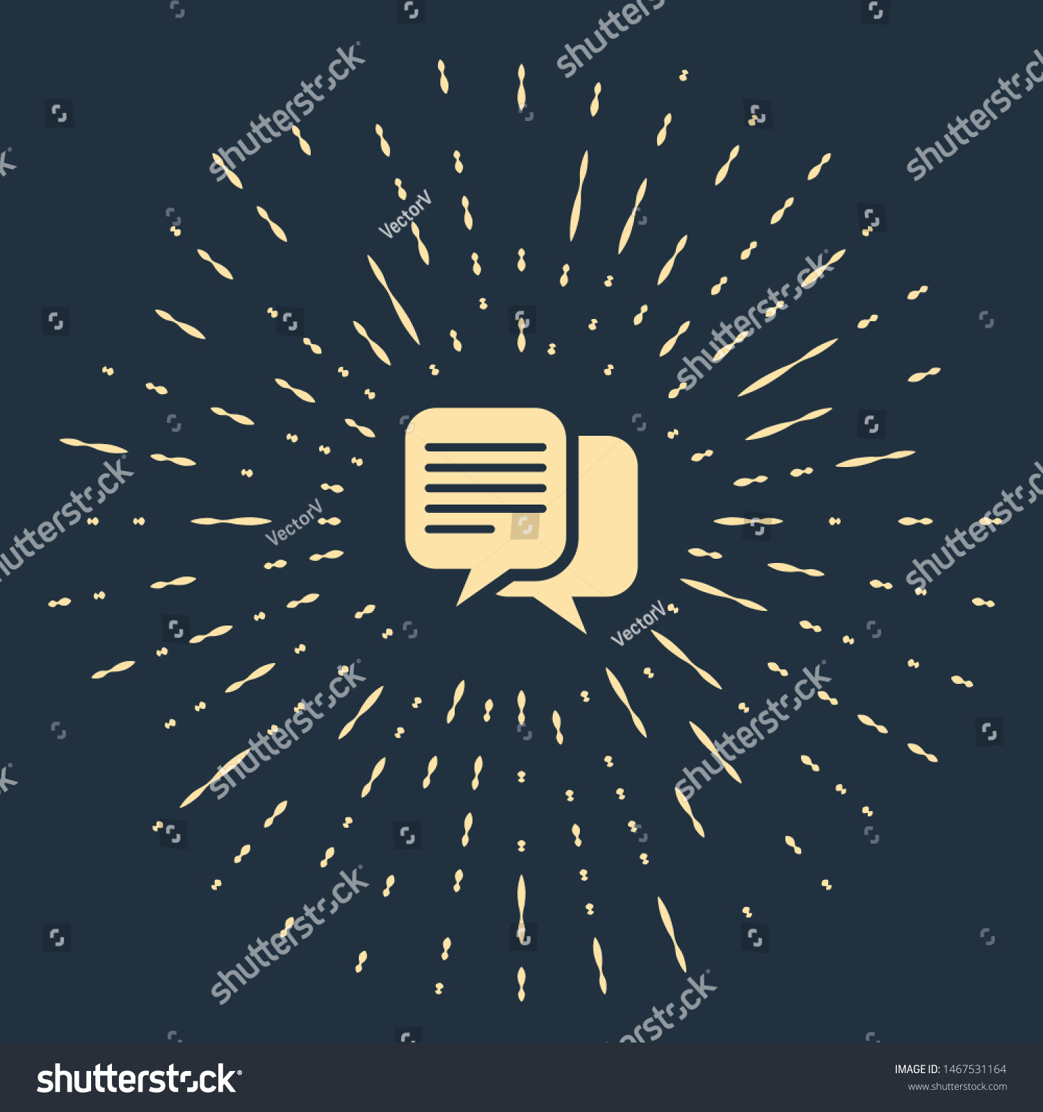 Beige Chat Icon Isolated On Dark Stock Vector Royalty Free