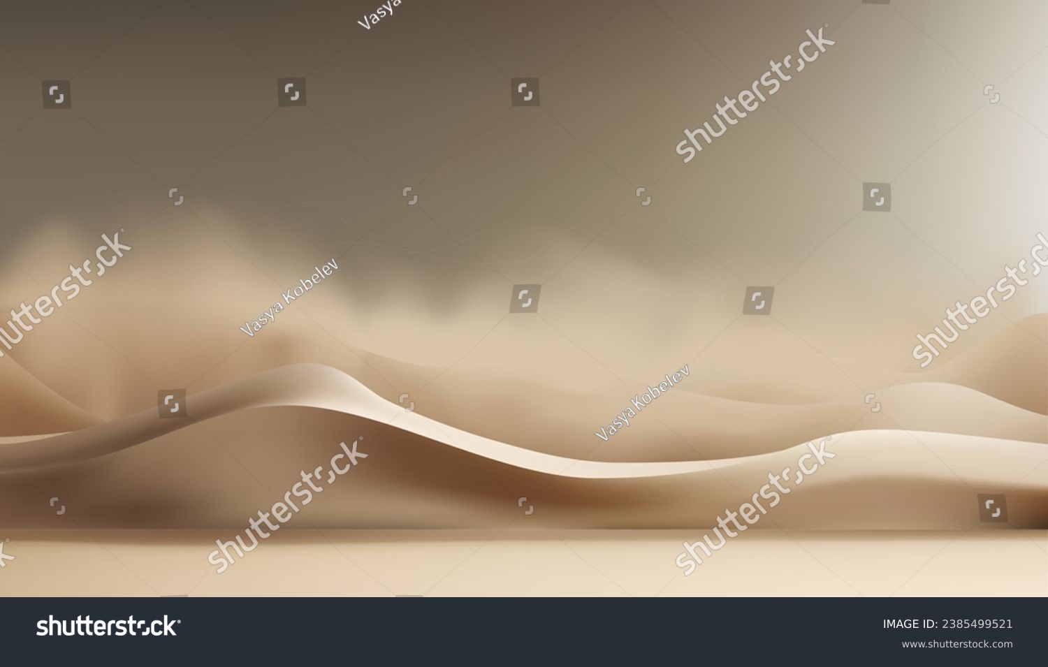 SVG of Beige sand dune desert with smoke neutral showroom studio background 3d realistic vector illustration. Sandstone savannah natural environment backdrop advertising space for product presentation svg