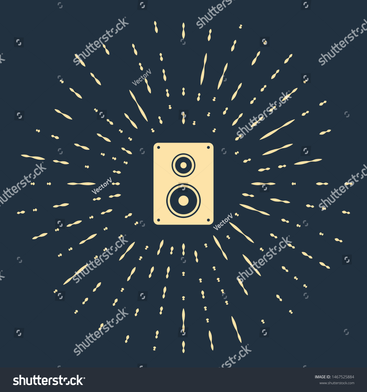 Beige Stereo Speaker Icon Isolated On Stock Vector Royalty Free