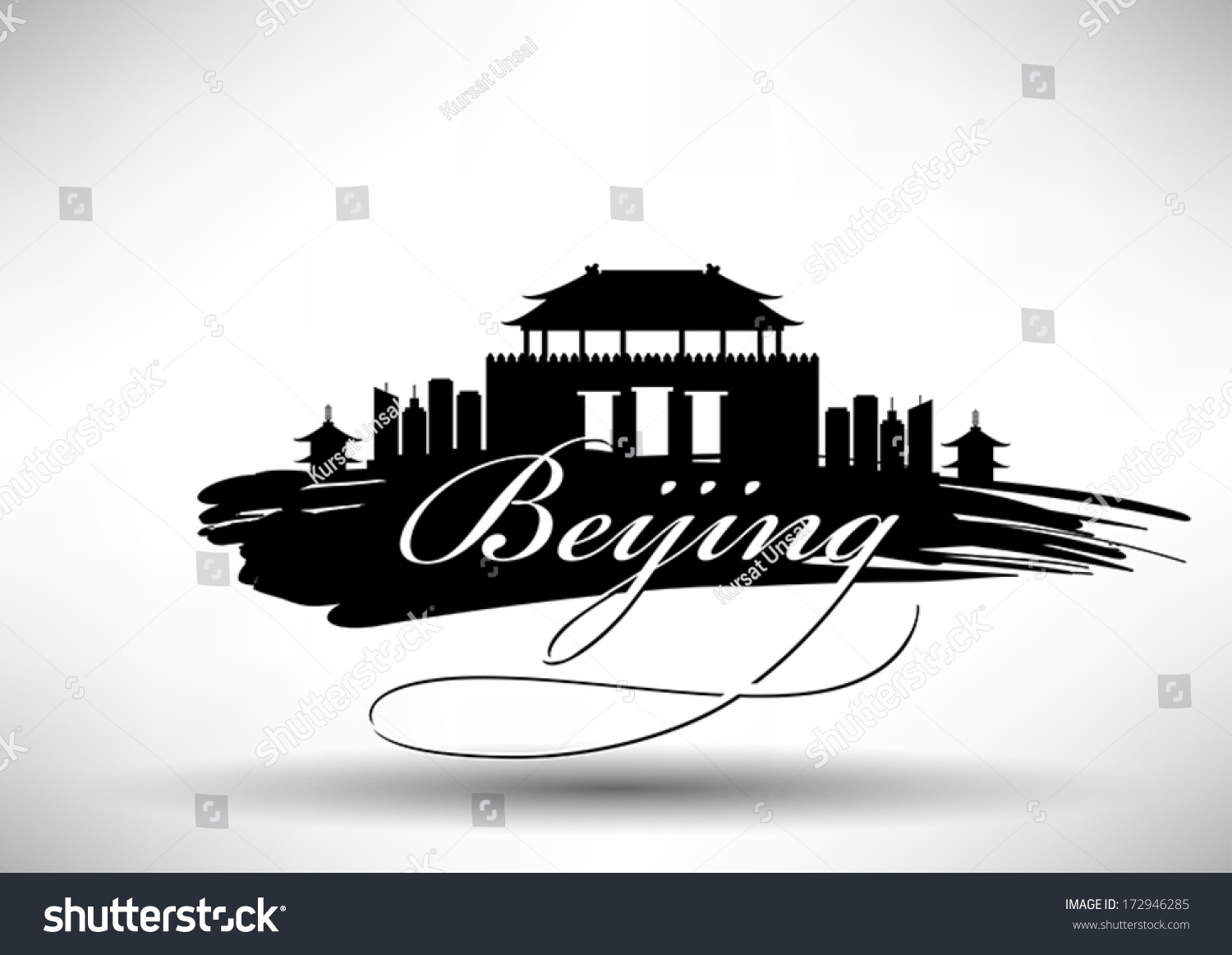 Beijing City Skyline Design Stock Vector (Royalty Free) 172946285