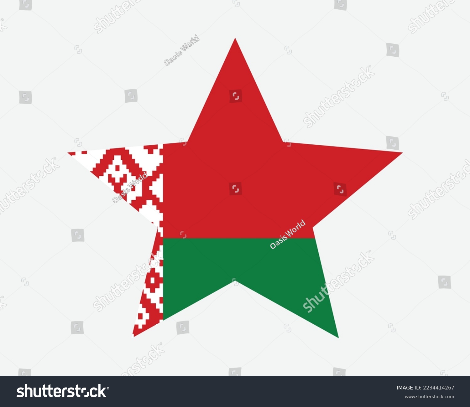 SVG of Belarus Star Flag. Belarusian Star Shape Flag. Country National Banner Icon Symbol Vector 2D Flat Artwork Graphic Illustration svg
