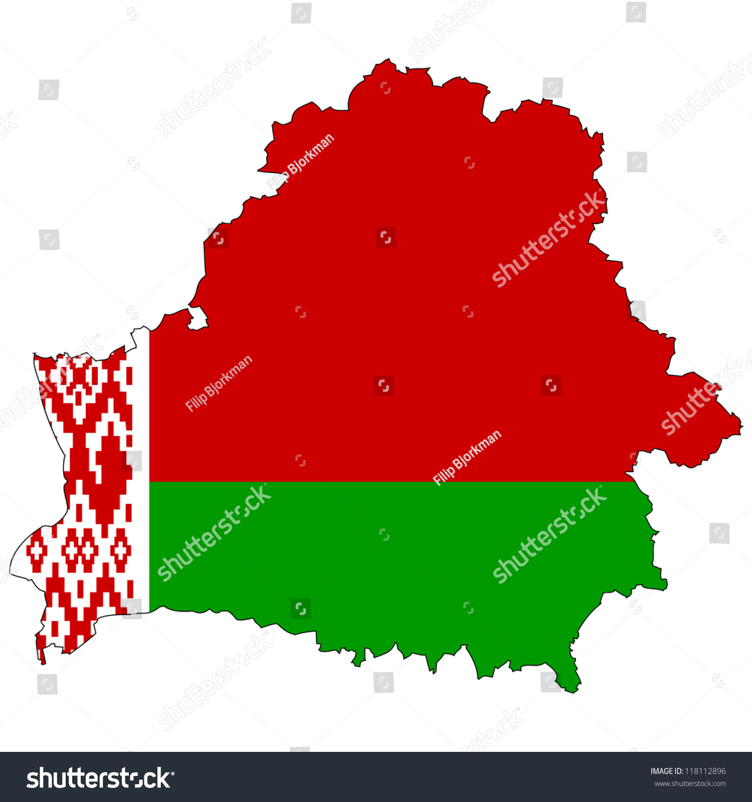 Belarus Vector Map With The Flag Inside. - 118112896 : Shutterstock