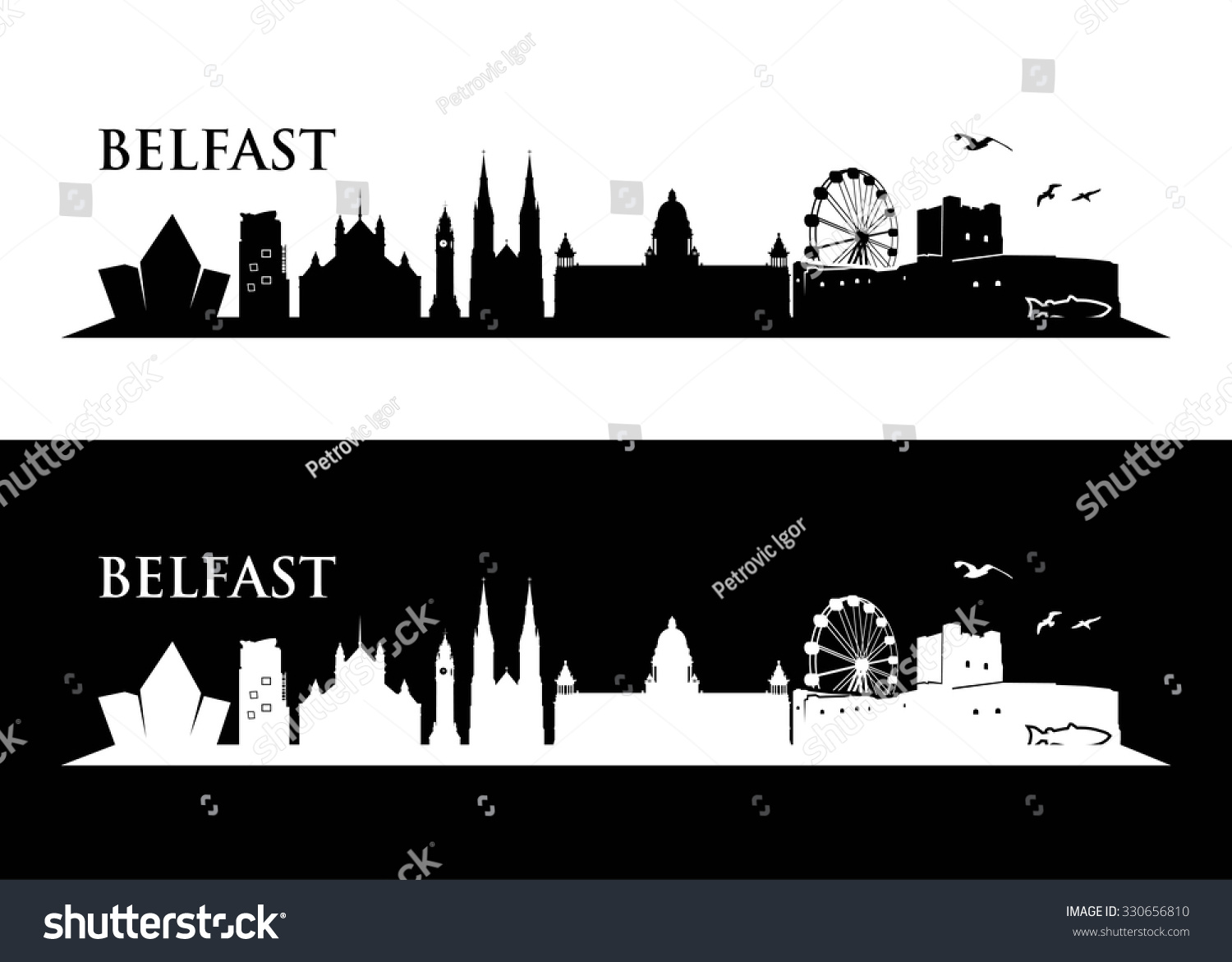 Belfast Skyline - Vector Illustration - 330656810 : Shutterstock