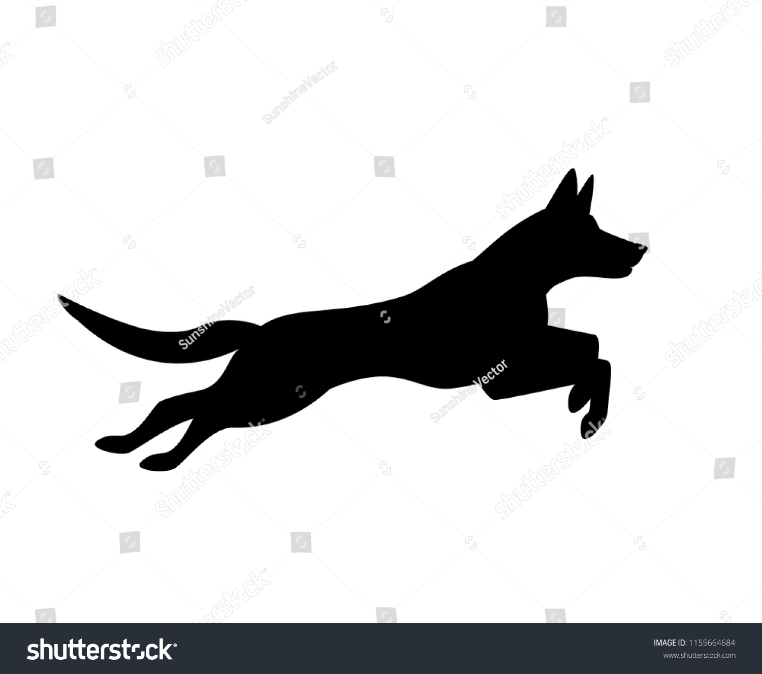 SVG of belgian malinois dog jumping running silhouette graphic svg