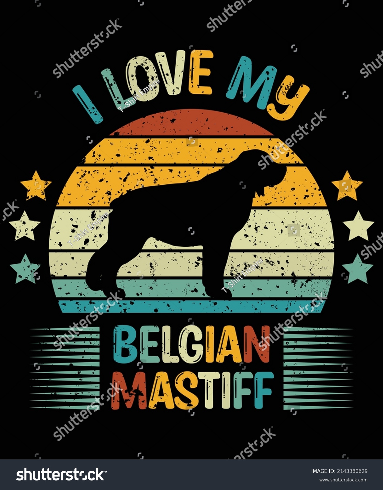 SVG of Belgian Mastiff silhouette vintage and retro t-shirt design svg