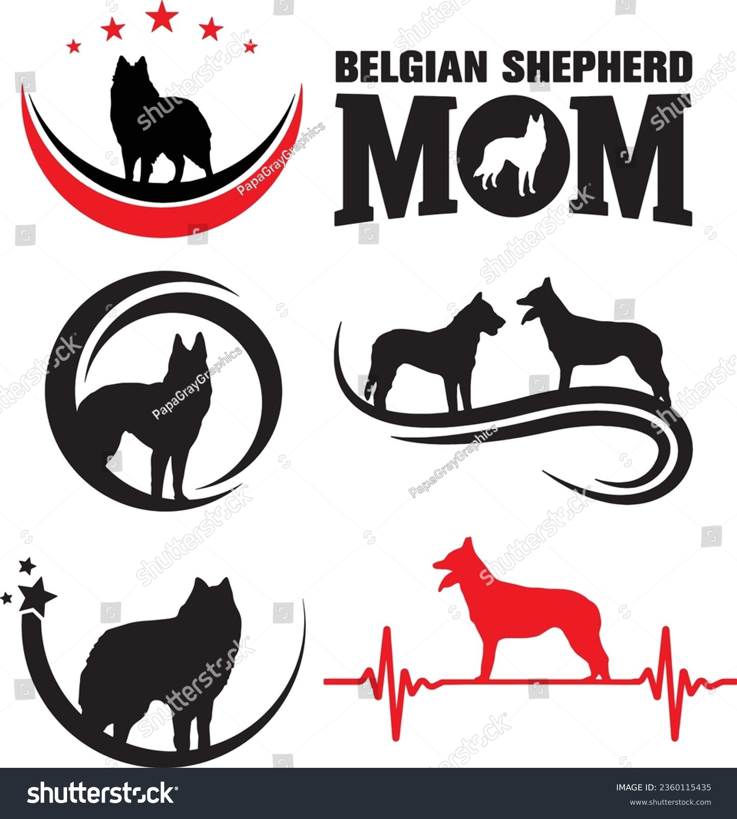 SVG of Belgian Shepherd Dog Vector Graphic Pack svg