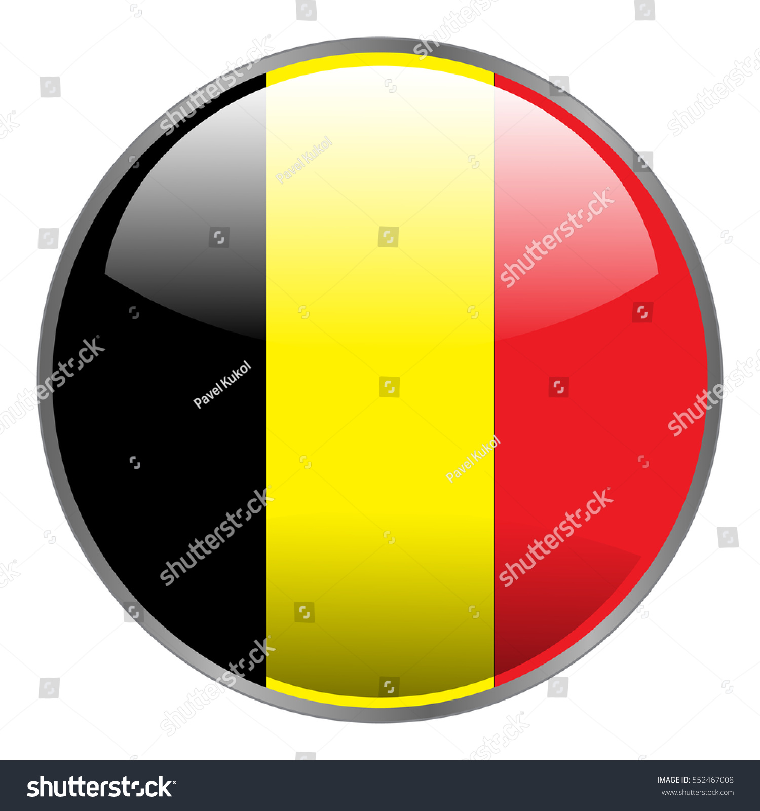 Belgium Flag Round Isolated Vector Icon Stock Vector (Royalty Free ...