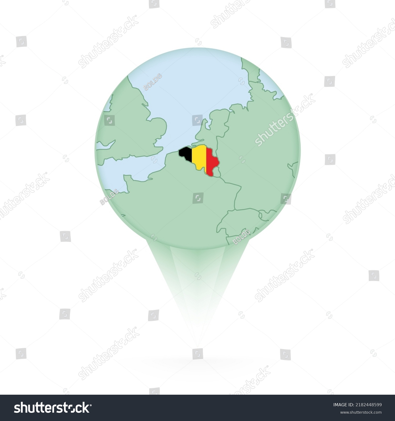 Belgium Map Stylish Location Icon Belgium Stock Vector Royalty Free   Stock Vector Belgium Map Stylish Location Icon With Belgium Map And Flag Green Pin Icon 2182448599 