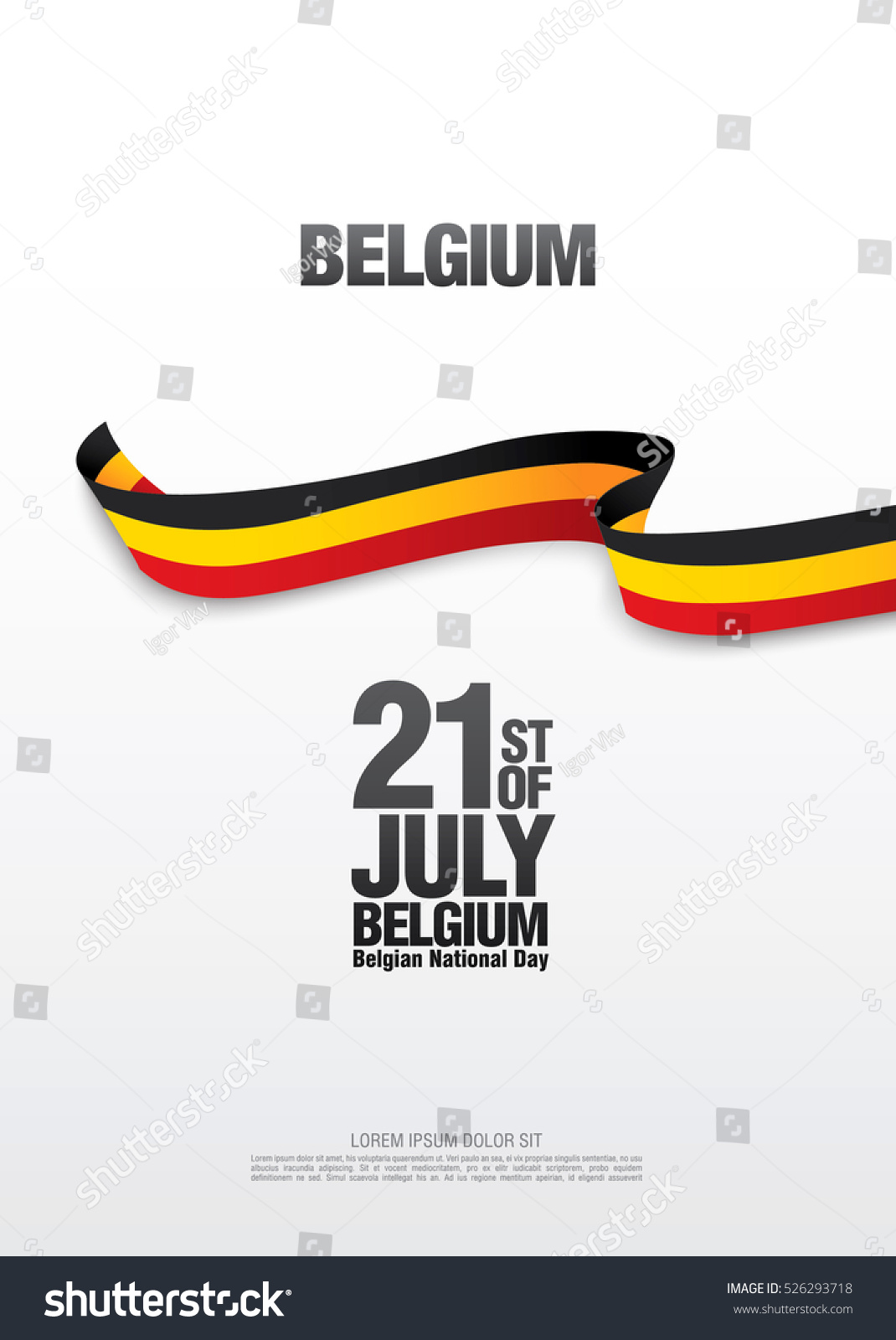 Belgium National Day July 21 Stock Vector (Royalty Free) 526293718