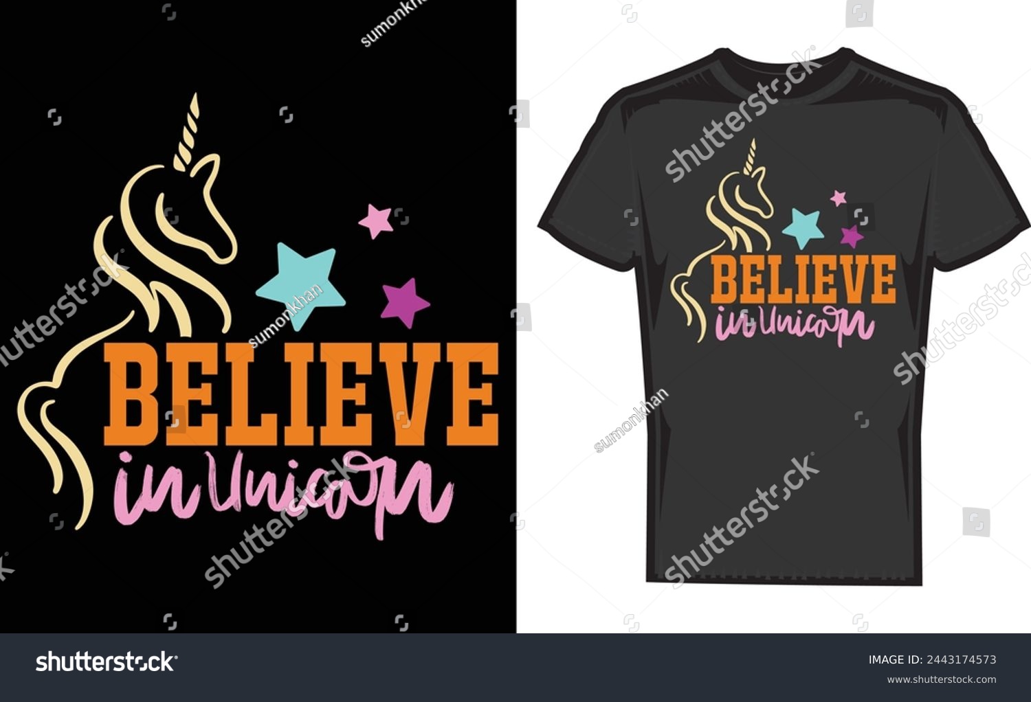SVG of Believe in Unicorn,Print Shirt Design,T Shirt,Gift,Gifts T Shirt,Print svg