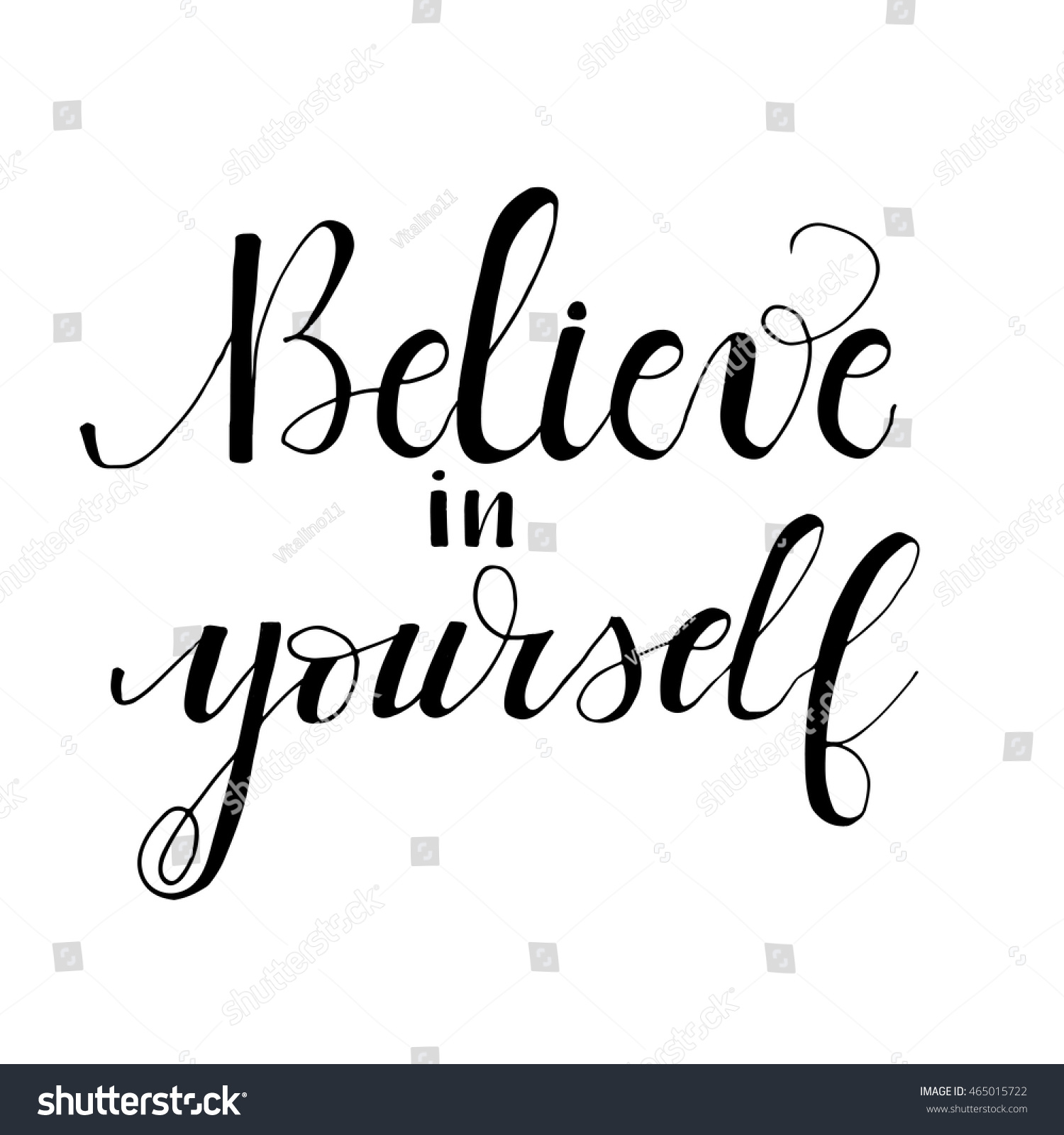 Believe In Yourself Card. Inspirational And Motivational Quote. Modern ...