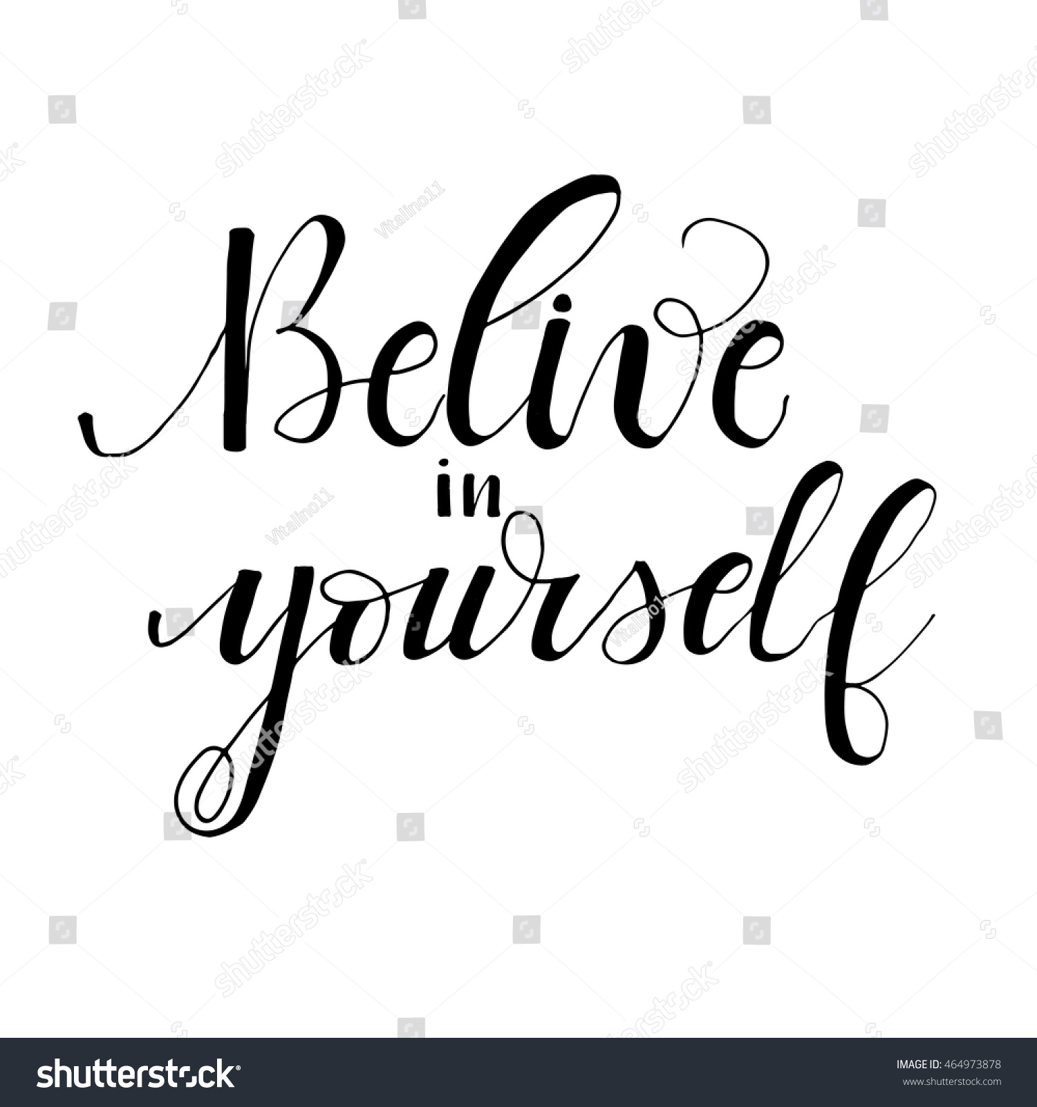 Belive In Yourself Card. Inspirational And Motivational Quote. Modern 