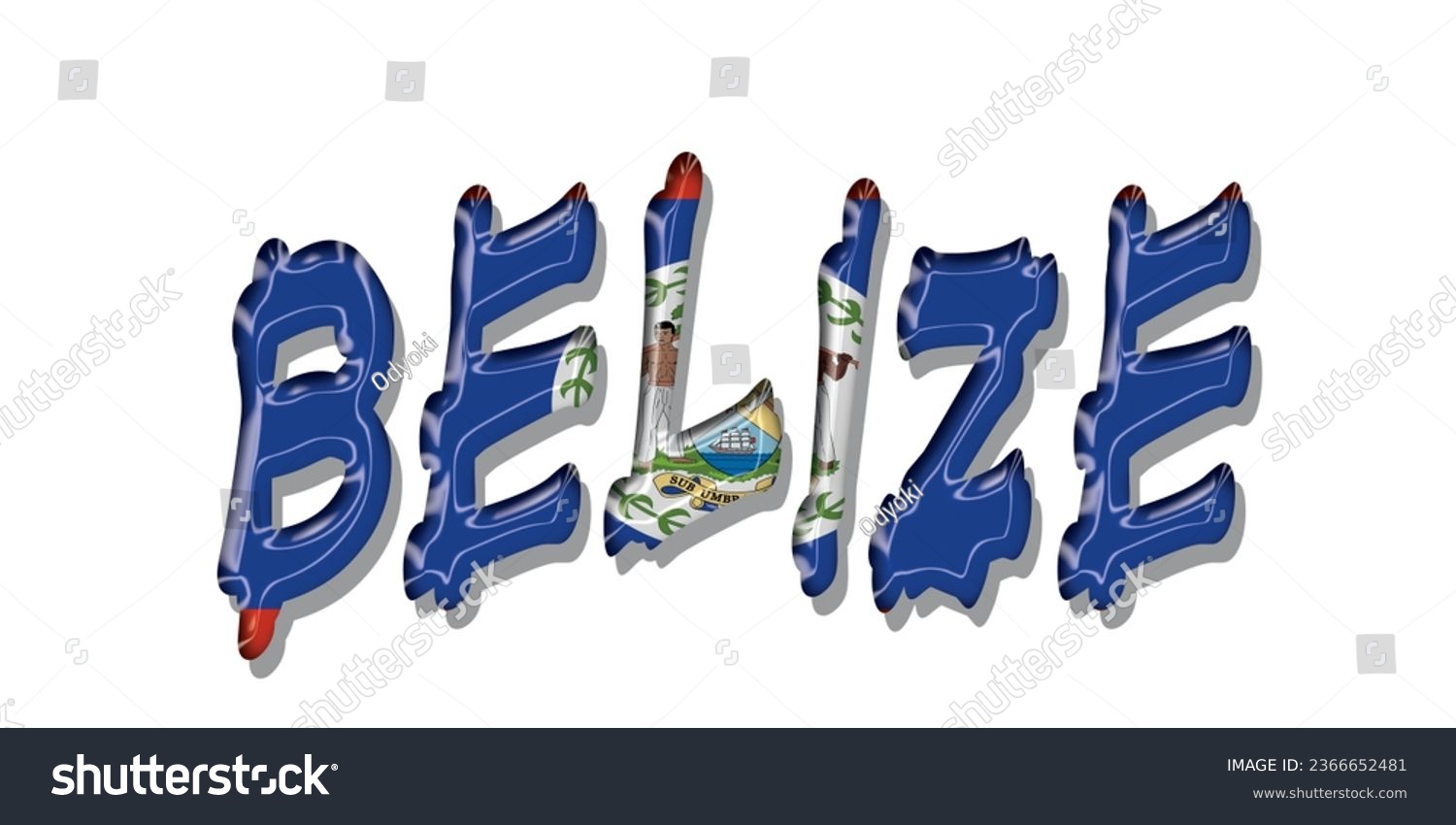 SVG of BELIZE flag text font, Belize Font With Flag, symbol background, 3D colorful background, vector illustration svg