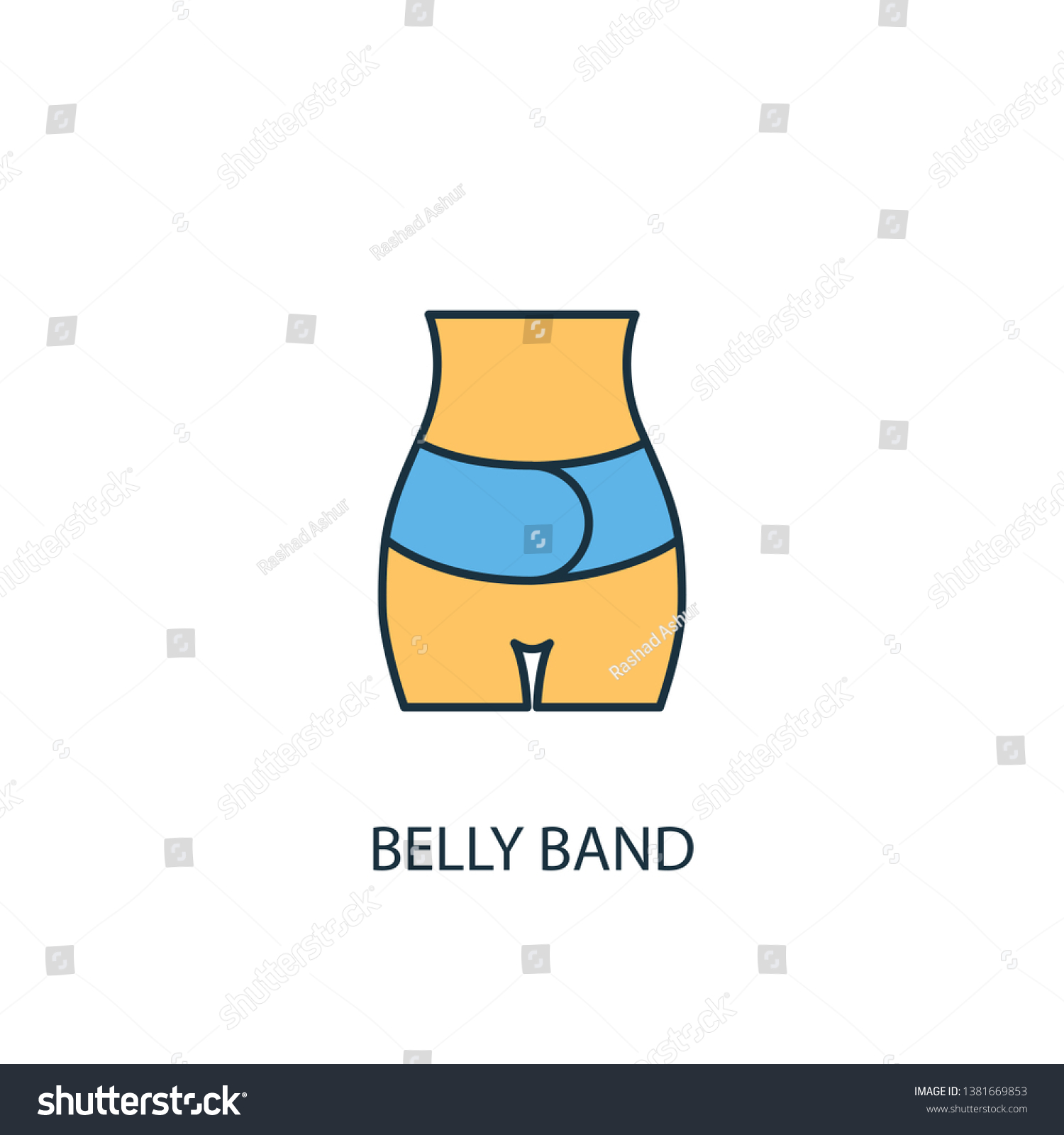 SVG of belly band concept 2 colored line icon. Simple yellow and blue element illustration. belly band concept outline symbol design svg