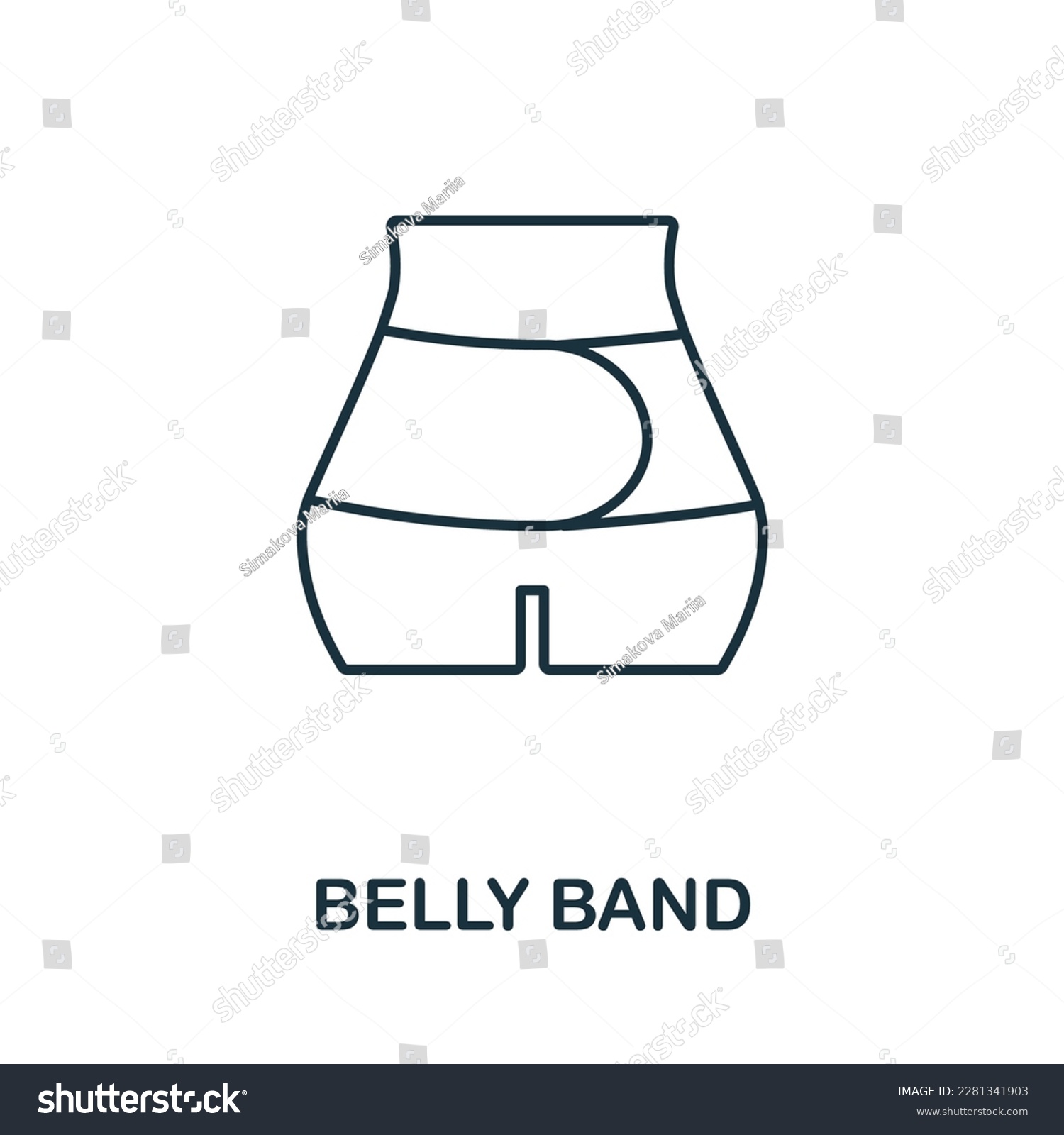 SVG of Belly Band line icon. Monochrome simple Belly Band outline icon for templates, web design and infographics svg