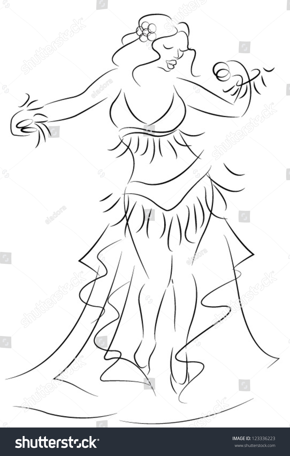 Belly Dancer Sketch Vector - 123336223 : Shutterstock