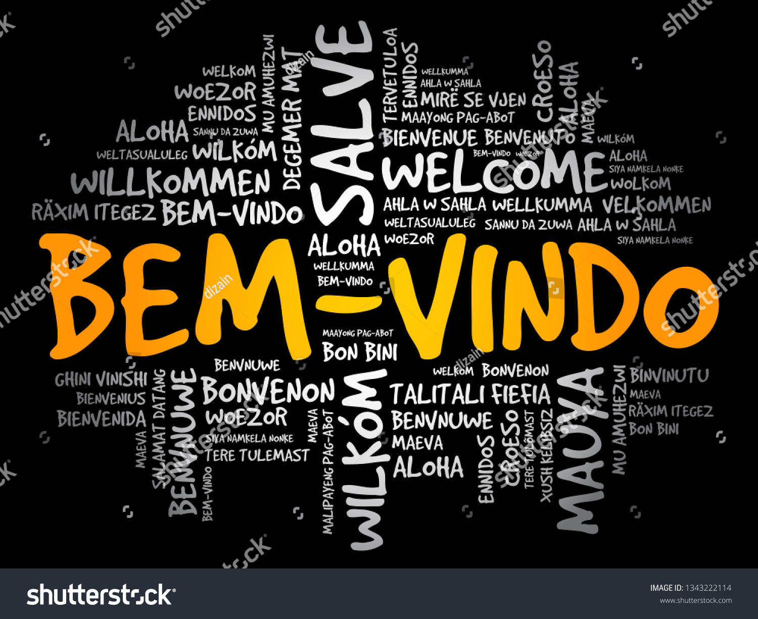 Bemvindo Welcome Portuguese Word Cloud Different Stock Vector (Royalty ...