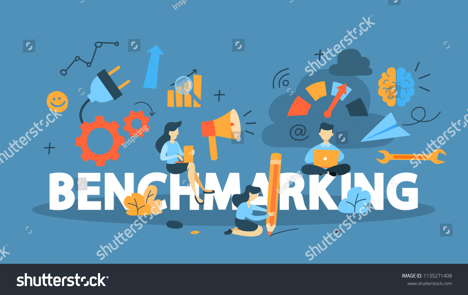 Benchmarking Concept Idea Business Development Improvement Stock Vector Royalty Free 1135271408