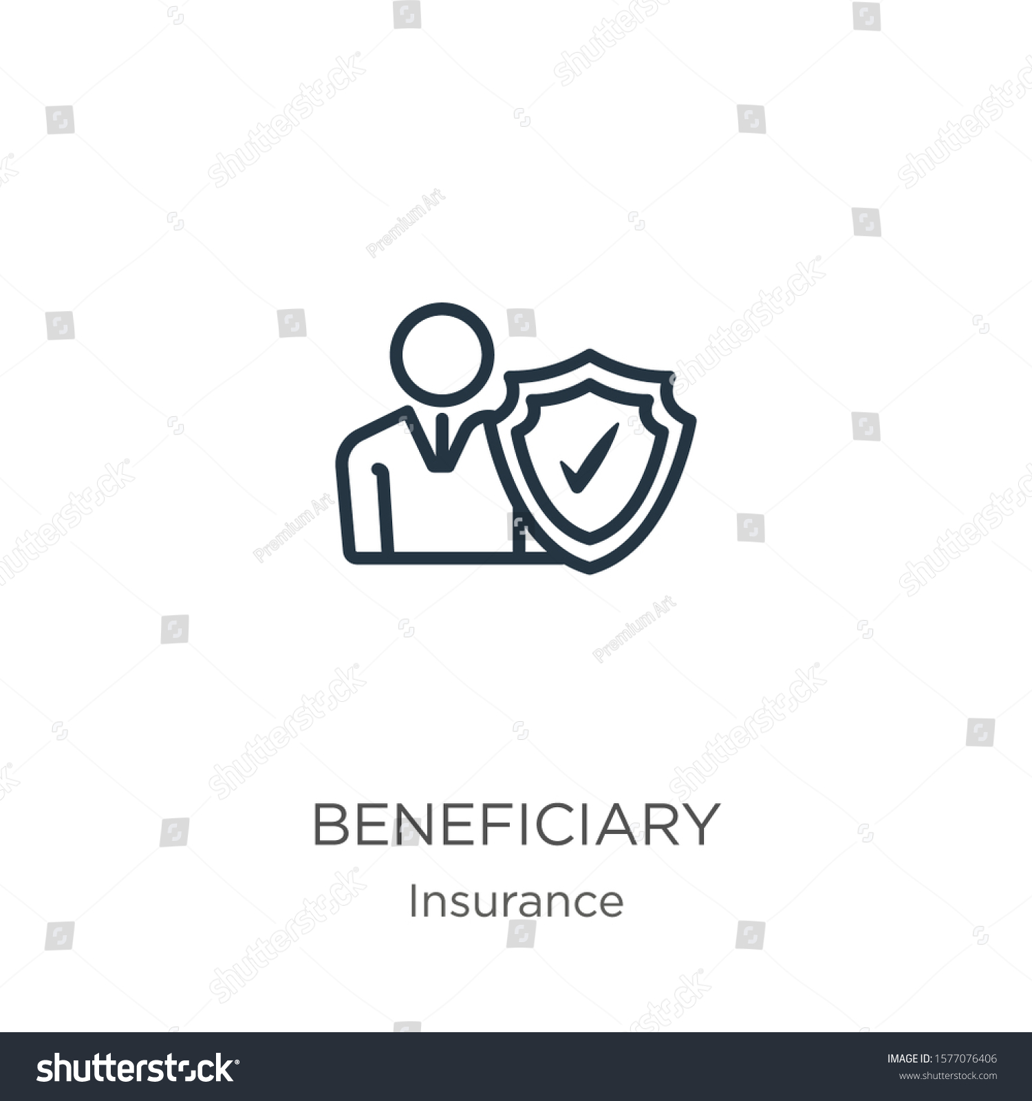 Beneficiary Icon Thin Linear Beneficiary Outline Stock Vector (Royalty ...