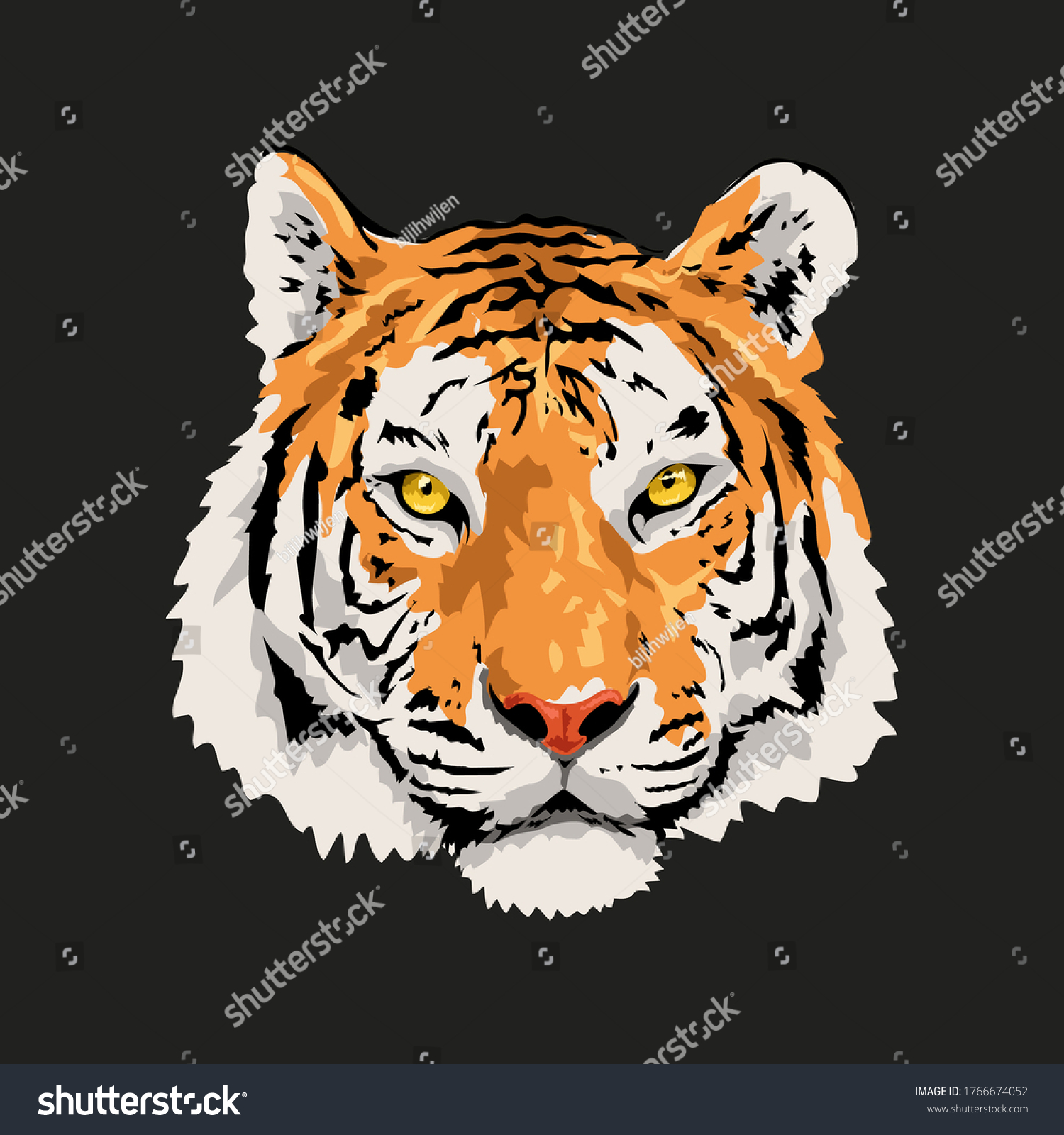 Bengal Tiger Head Vector Illustration Stock Vector (Royalty Free ...