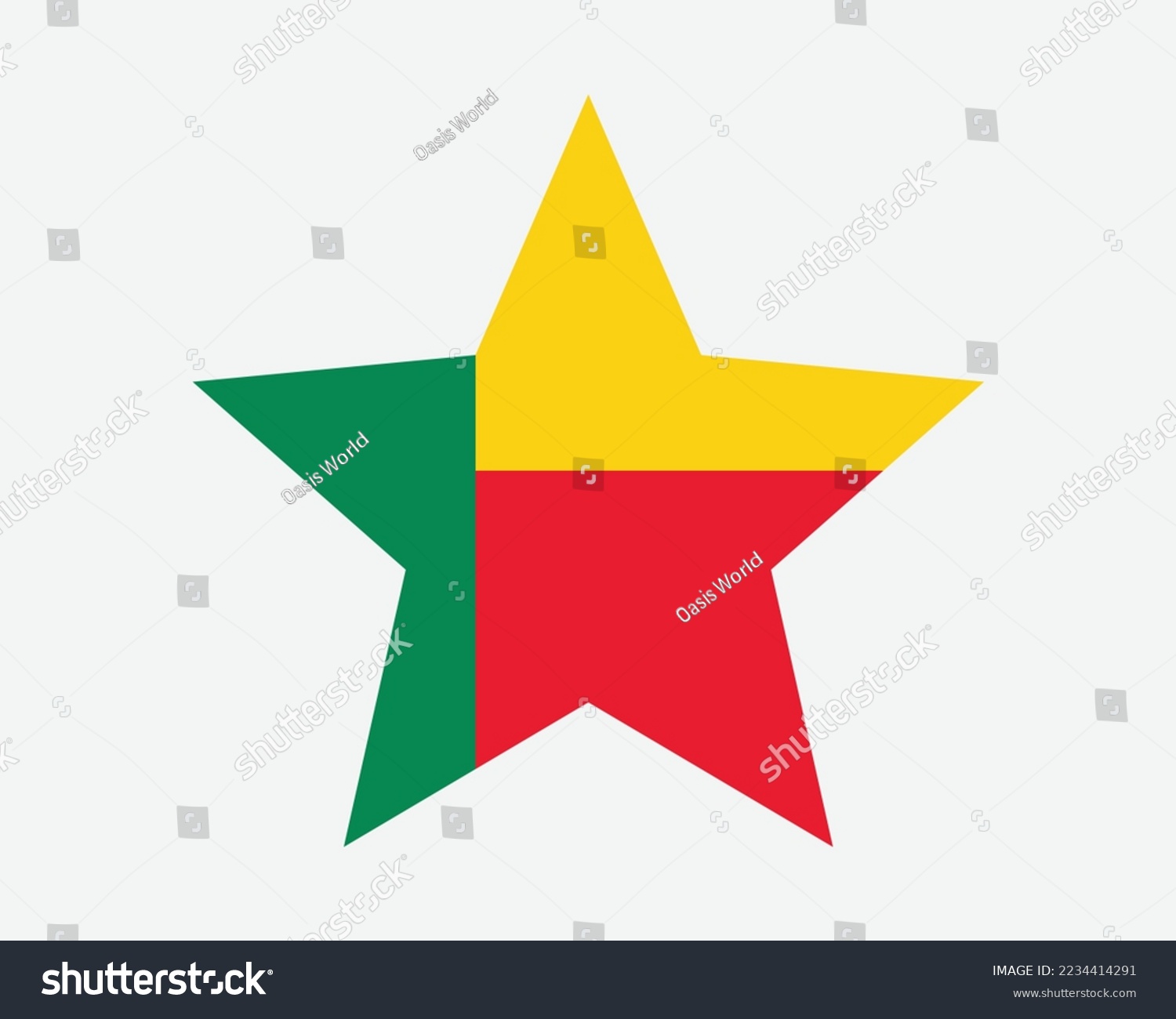 SVG of Benin Star Flag. Beninese Star Shape Flag. Country National Banner Icon Symbol Vector 2D Flat Artwork Graphic Illustration svg