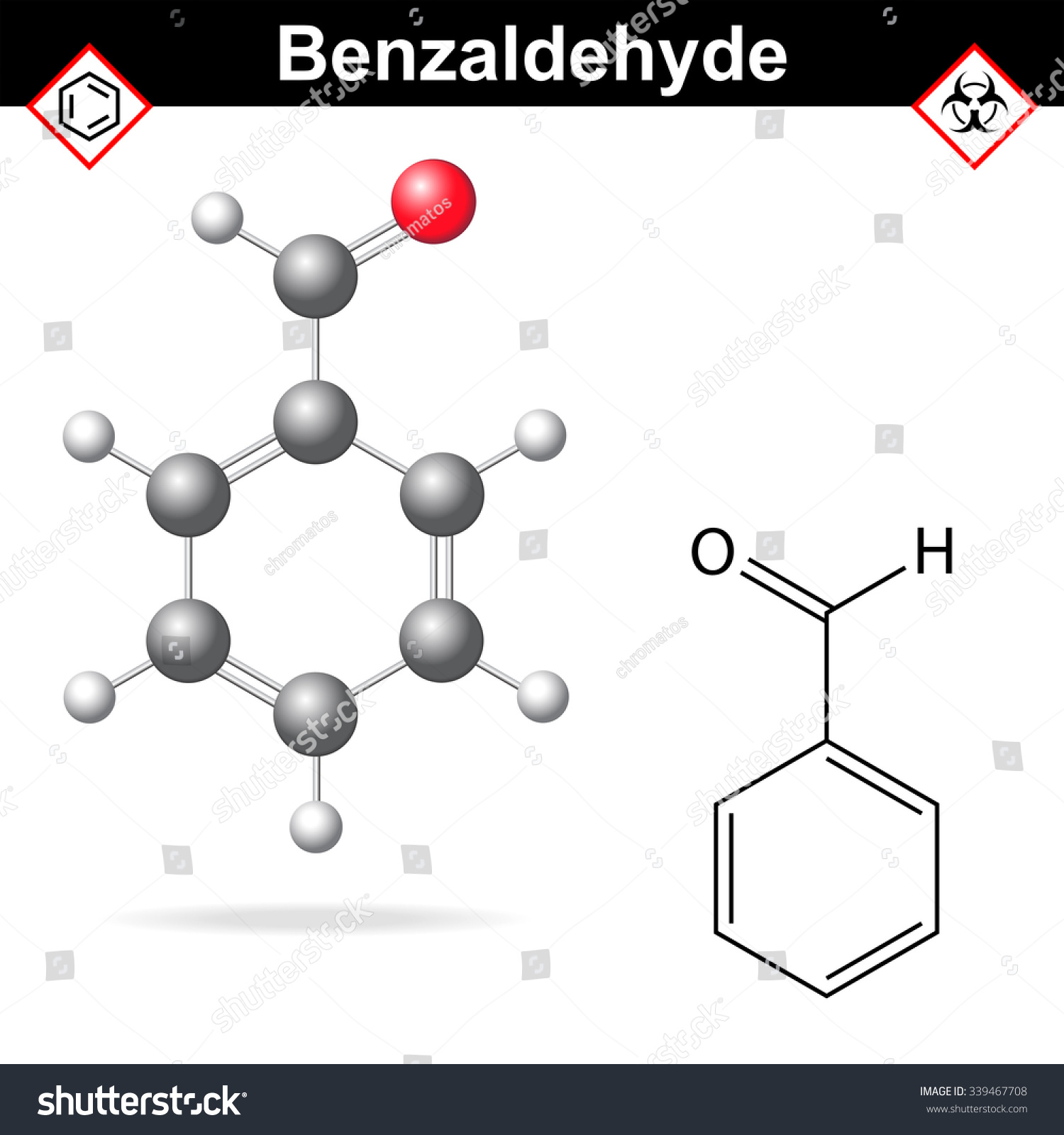 Benzaldehyde Food Cosmetic Flavoring Additive Chemical Stock Vector Royalty Free 339467708