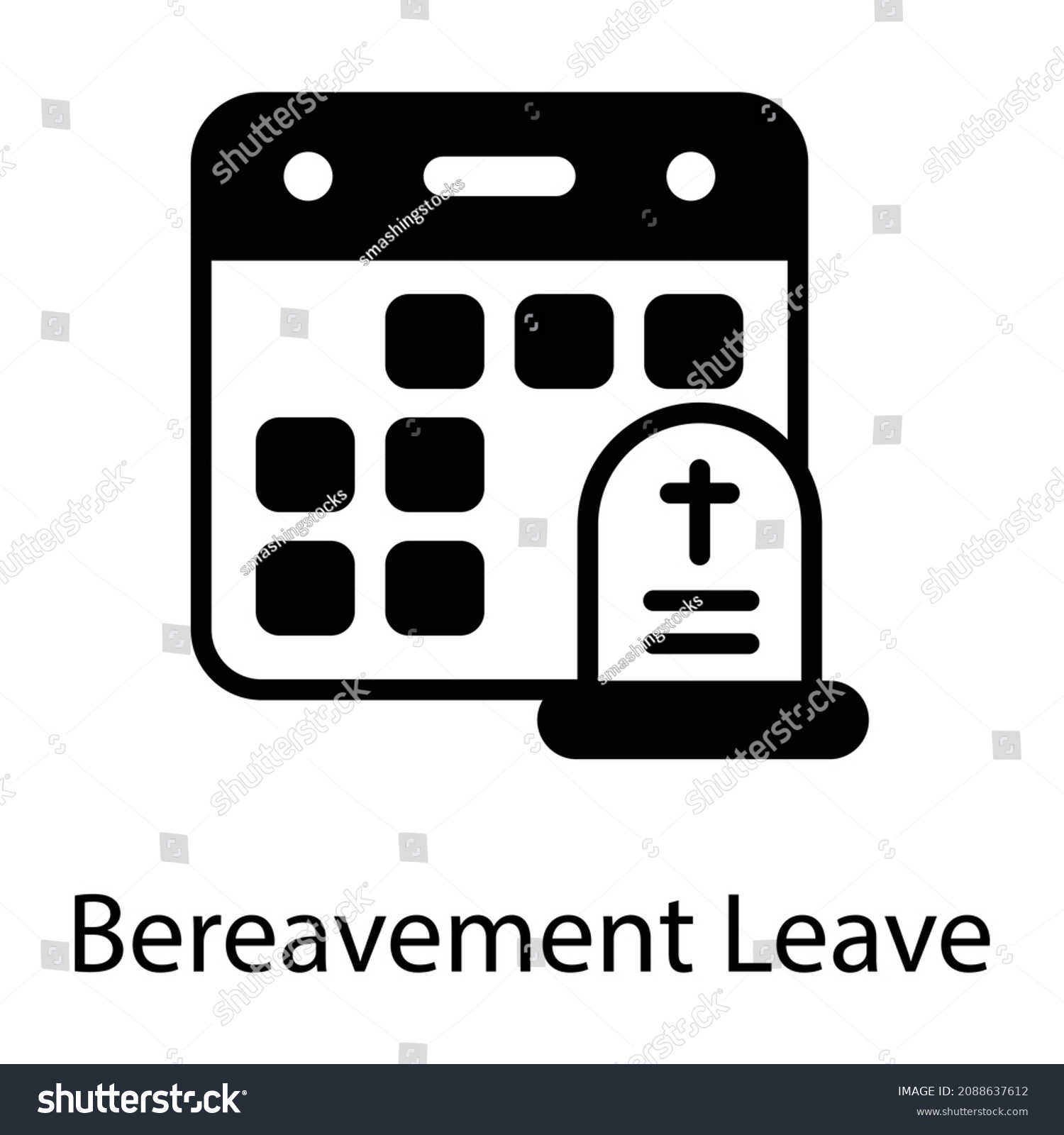 SVG of Bereavement leave in solid design icon, editable vector  svg