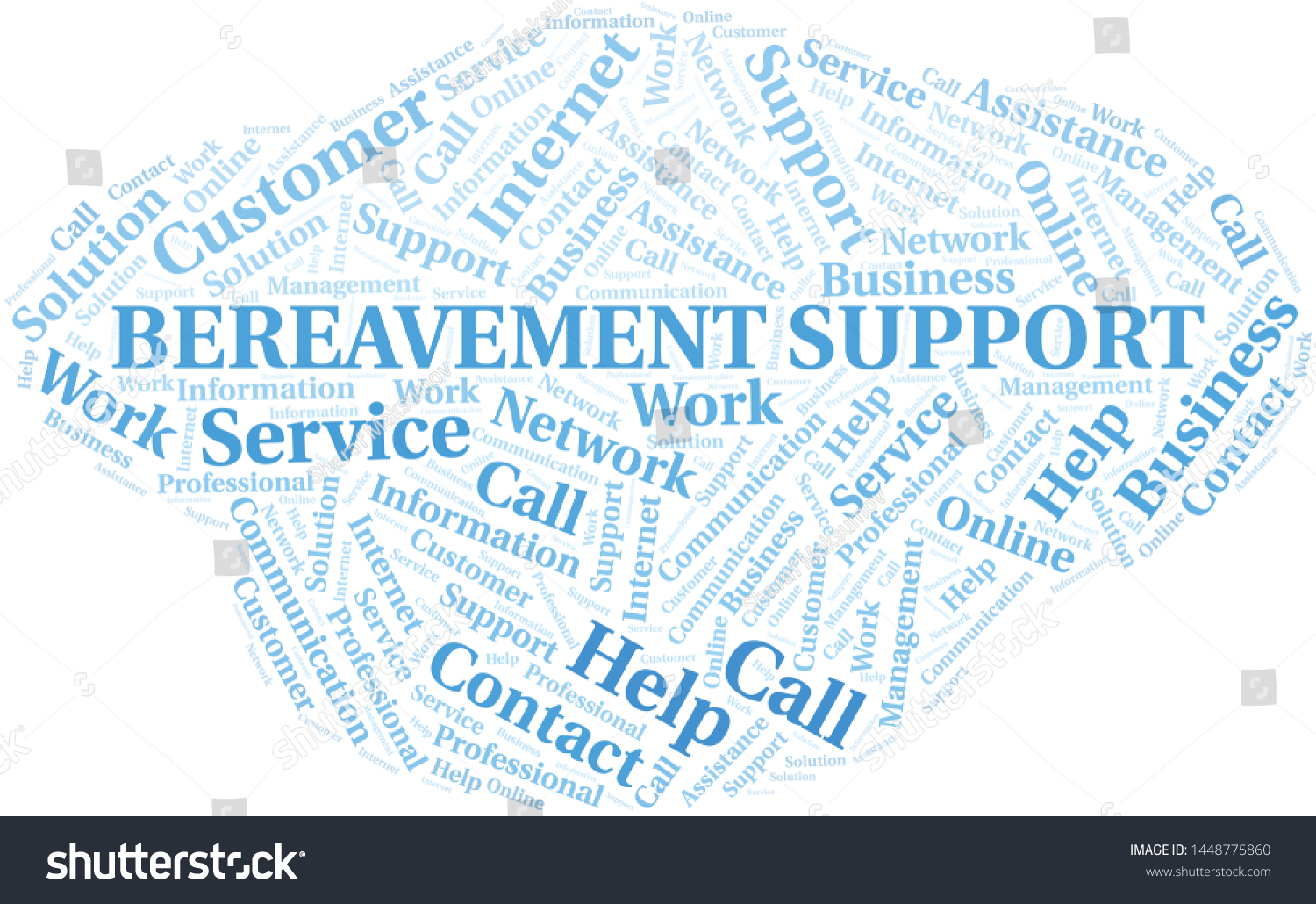 SVG of Bereavement Support word cloud vector made with text only svg