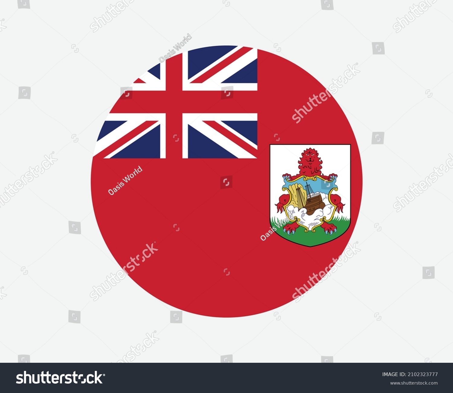 SVG of Bermuda Round Flag. The Bermudas or Somers Isles Circle Flag. British Overseas Territory Bermudian Circular Shape Button Banner. EPS Vector Illustration. svg
