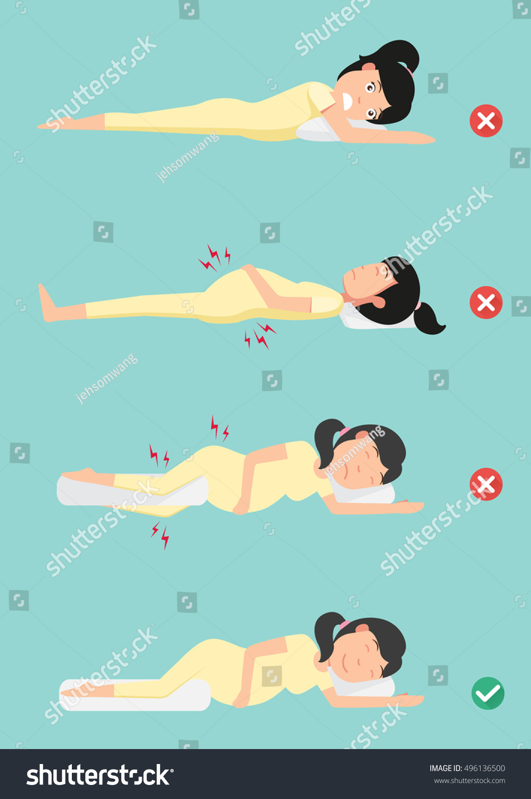 SVG of Best and worst positions for sleeping pregnant women, illustration, vector svg