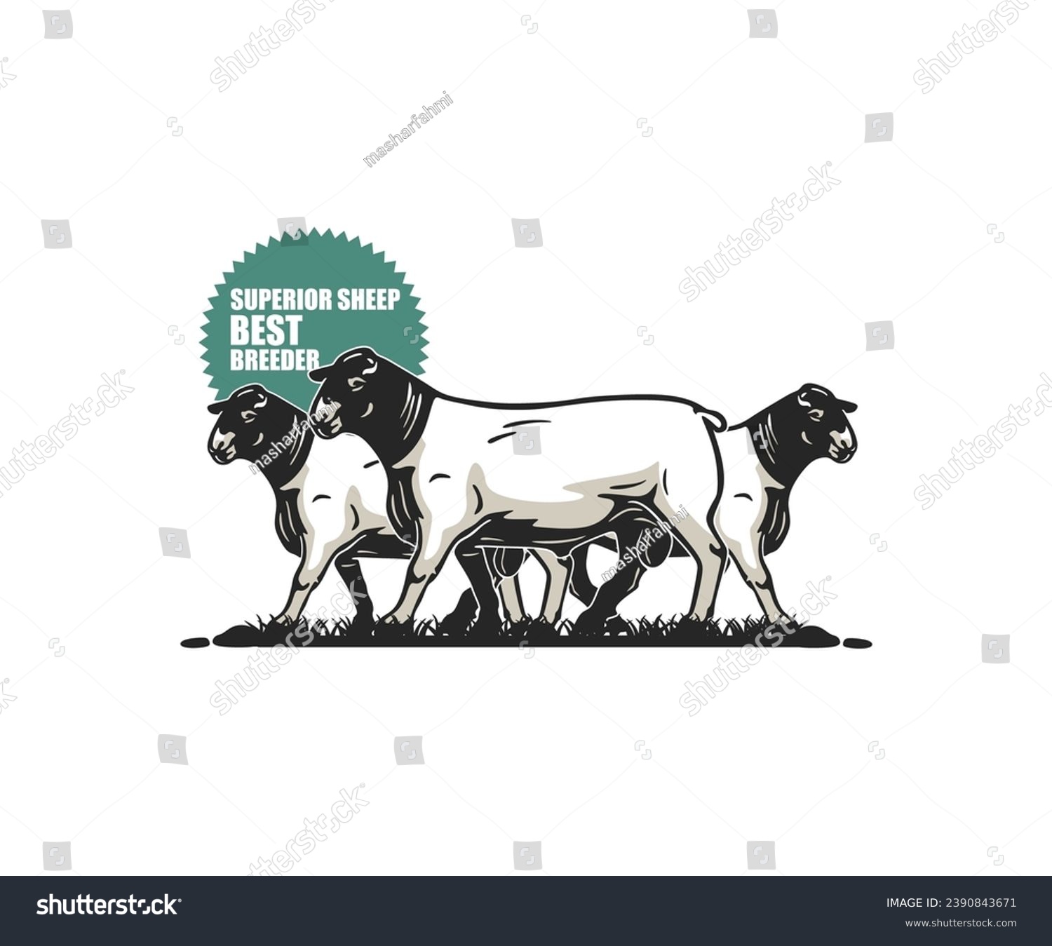 SVG of BEST BREEDER DORPER SHEEP LOGO, silhouette of great sheep standing in farm vector illustrations svg