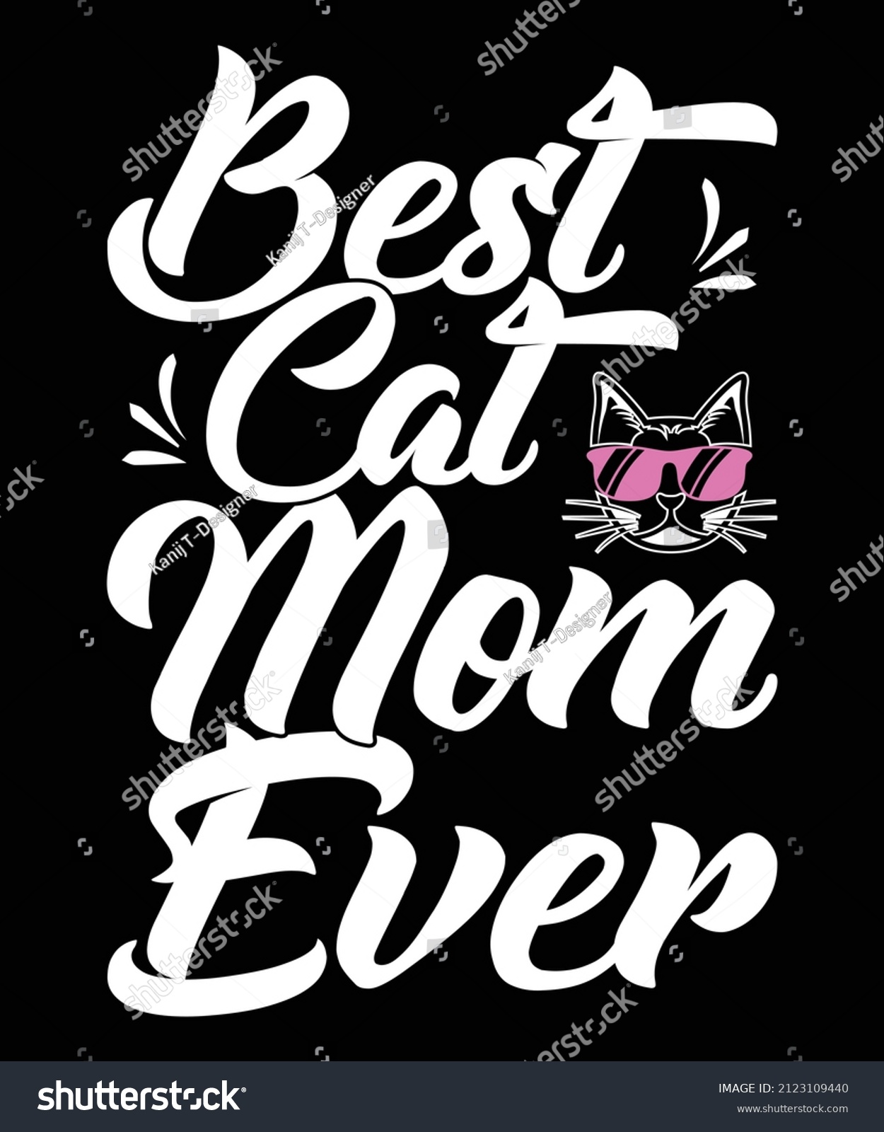 SVG of best cat mom ever, cat t shirt design svg