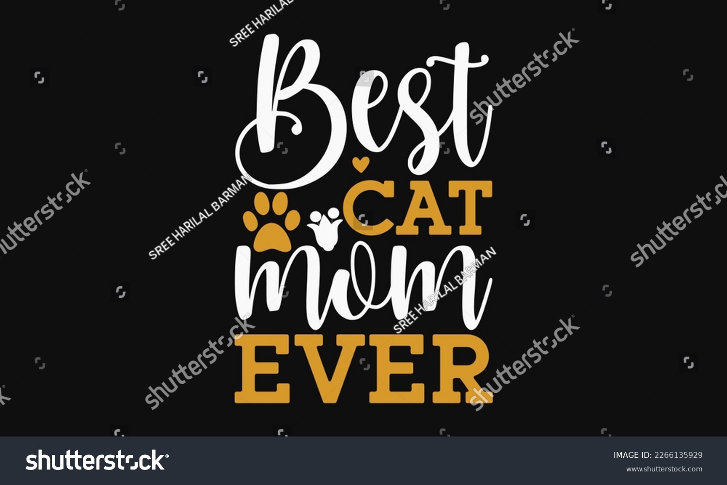 SVG of Best cat mom ever - mother's day svg t-shirt design. Vector banner with a girl and flying pink paper hearts. Symbol of love on white background.  greeting cards, mugs, templates, posters, and stickers svg