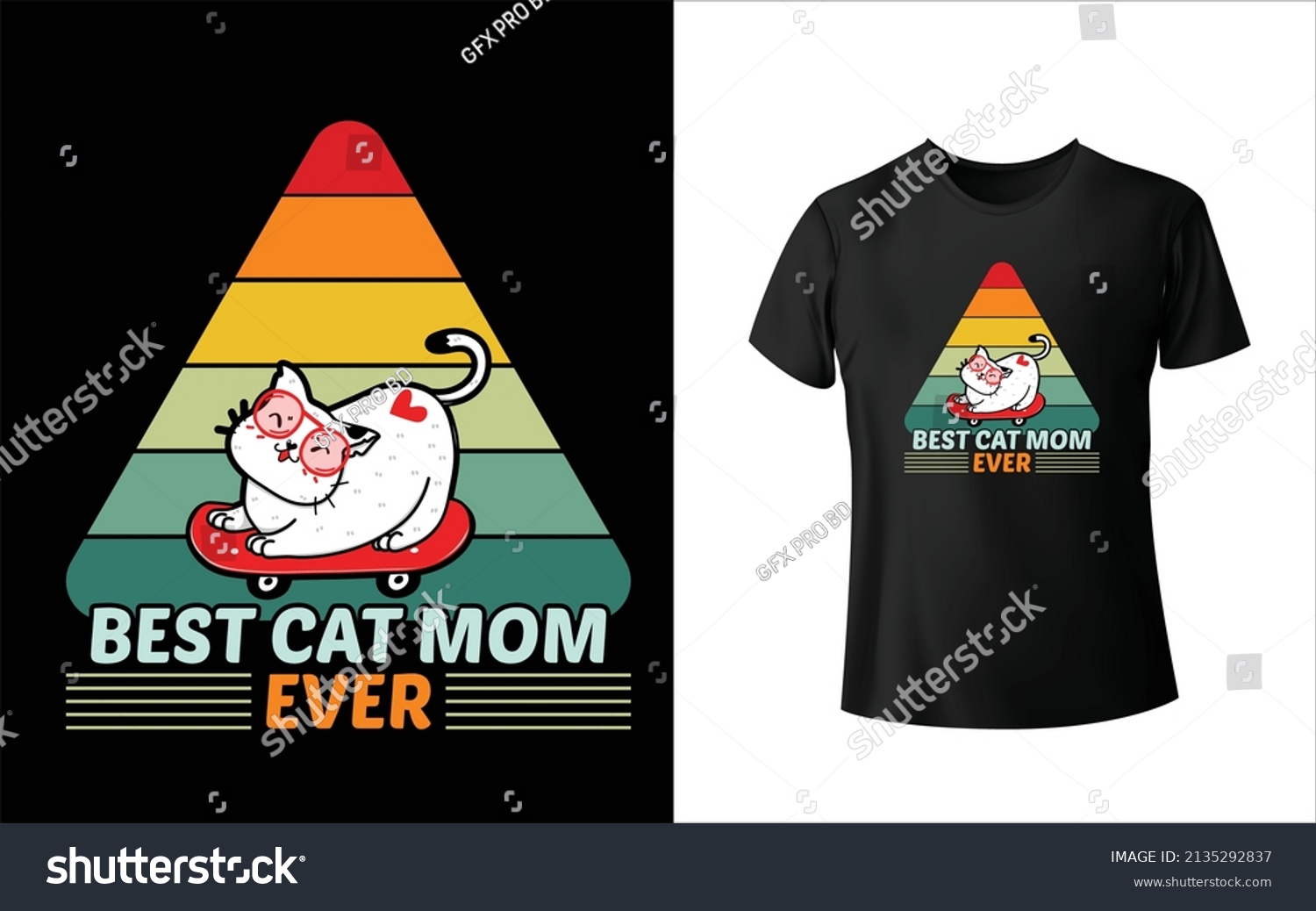 SVG of Best Cat Mom Ever T-Shirt Design. Unique, And Colorful Pets T-Shirt Design. svg