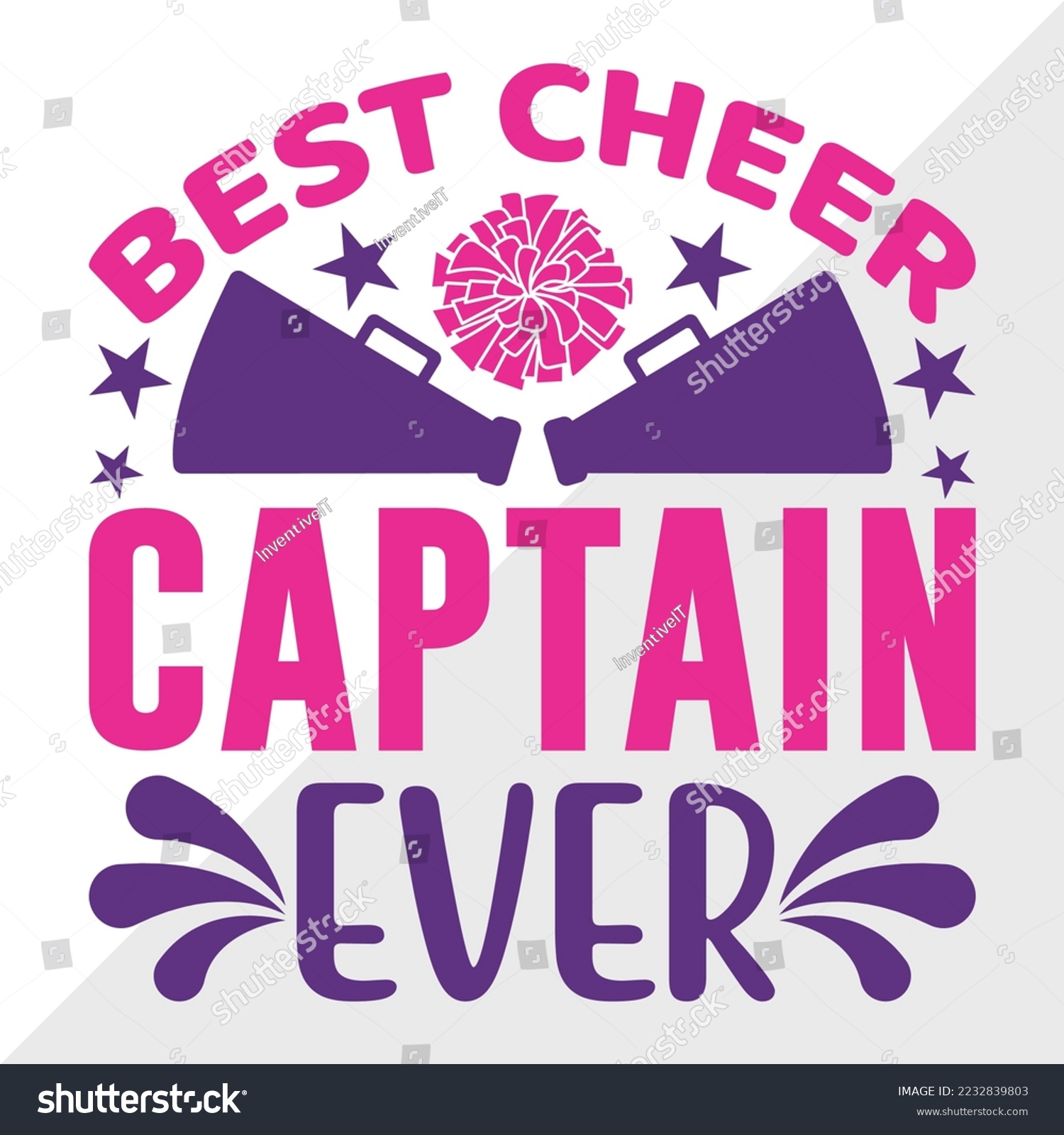 SVG of Best Cheer Captain Ever SVG Printable Vector Illustration svg