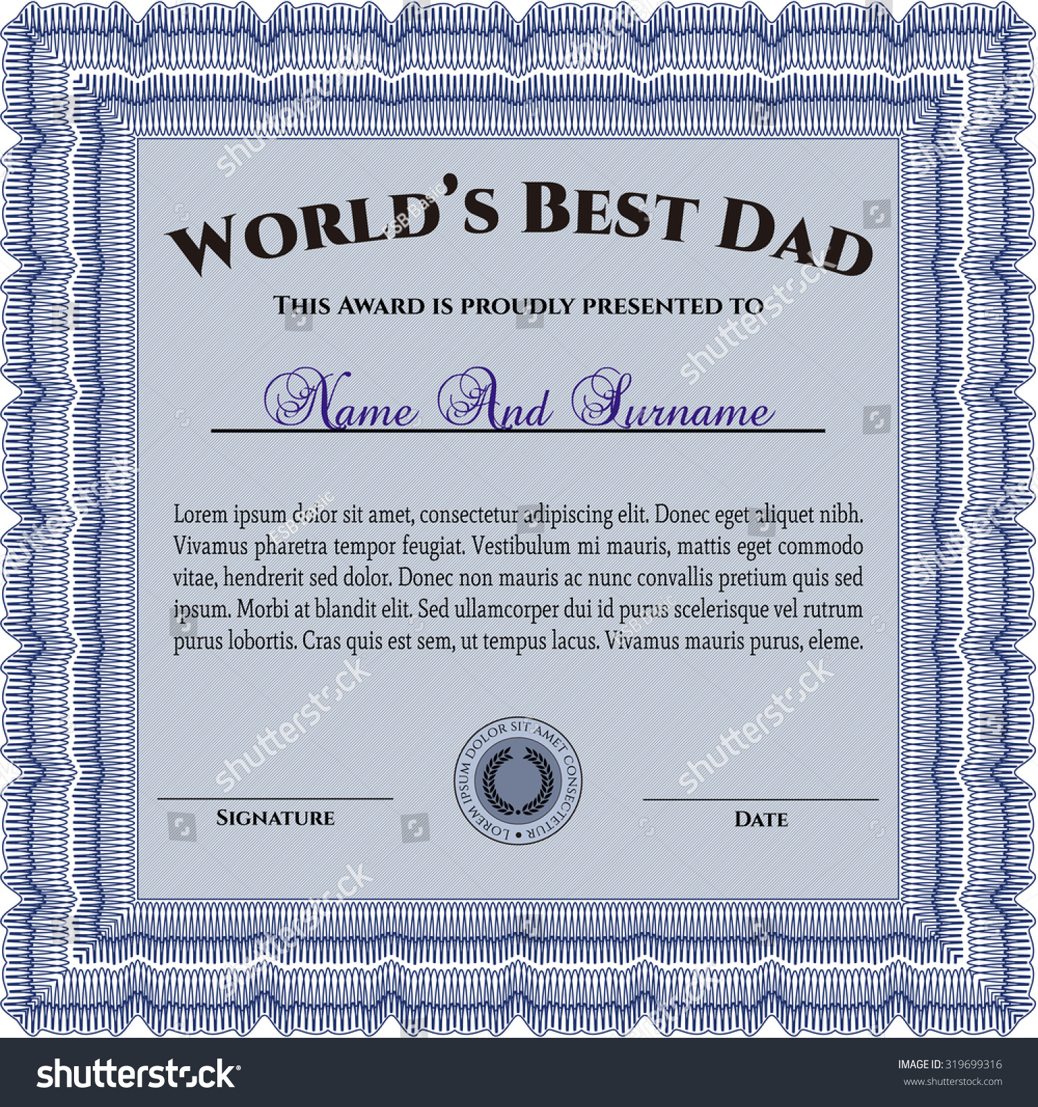 Best Dad Award Superior Design Easy Stock Vector 319699316 - Shutterstock