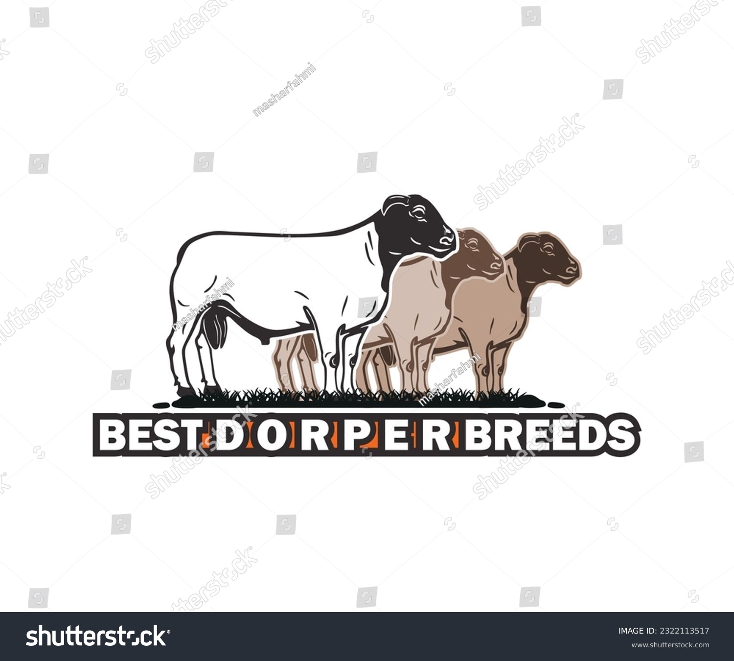SVG of BEST DORPER BREEDS RAM, silhouette of great big sheep breed vector illustrations svg