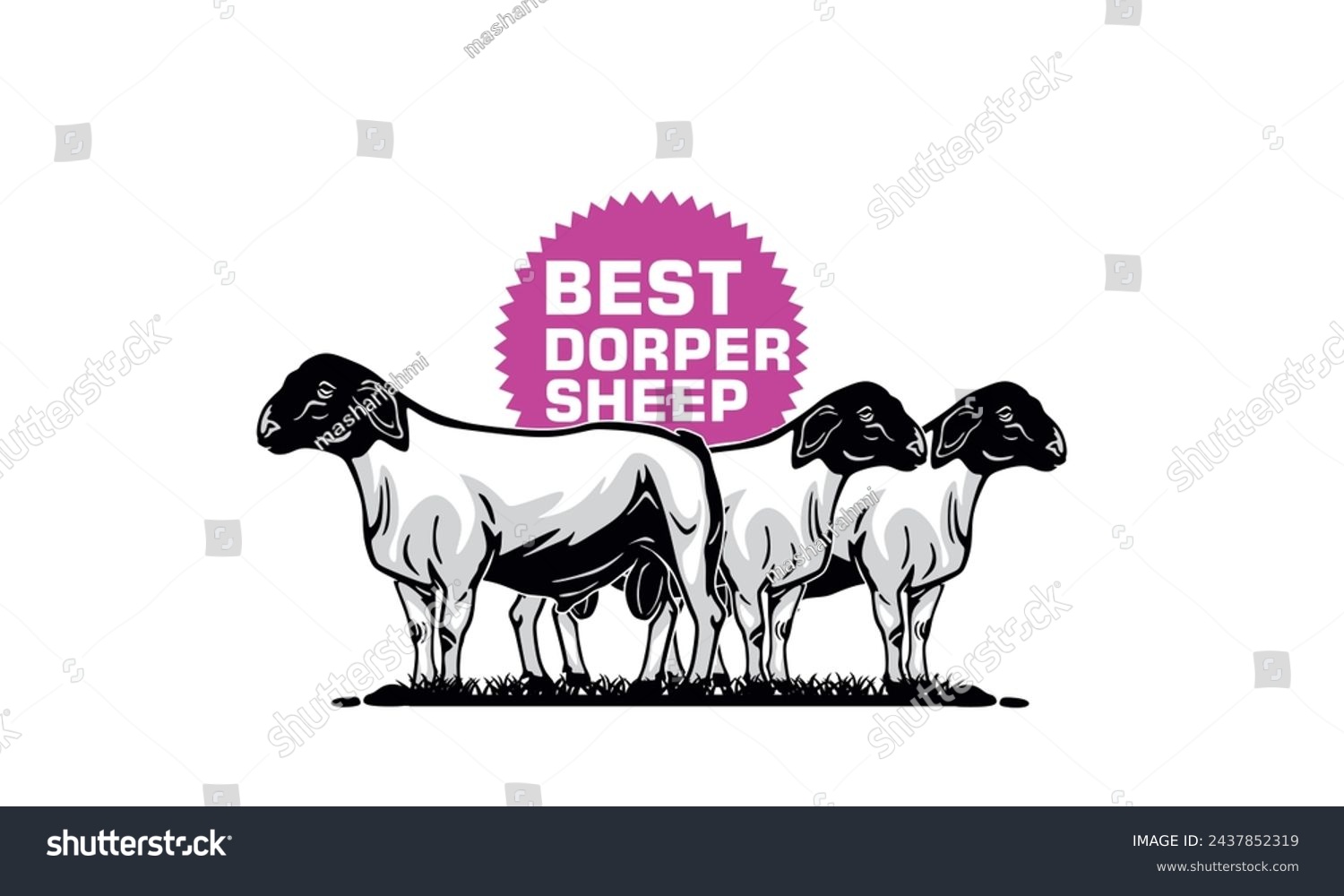 SVG of BEST DORPER SHEEPS LOGO, silhouette of great ram standing vector illustrations svg