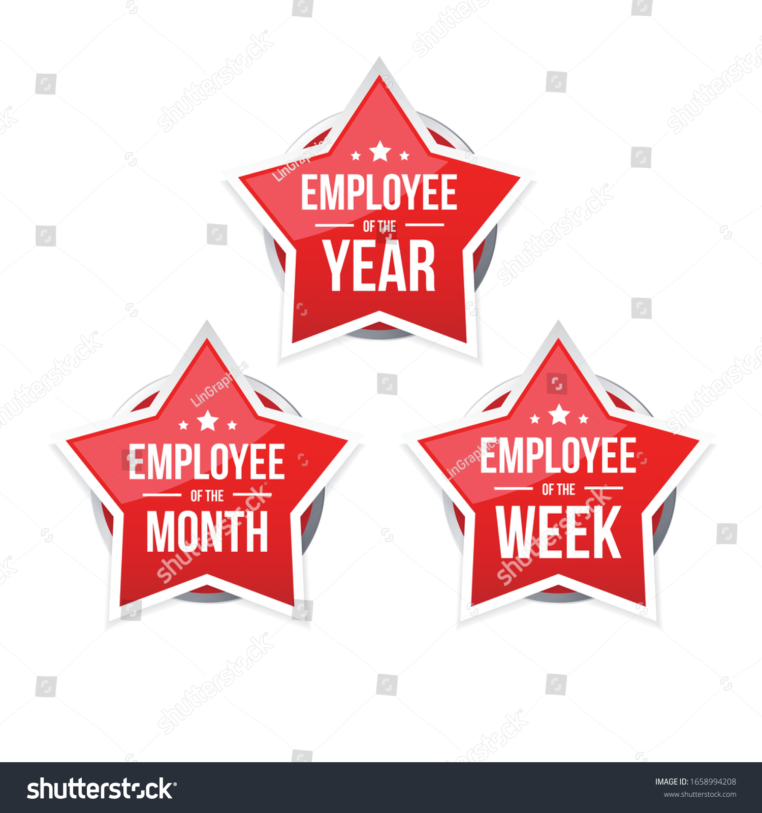 Best Employee Year Mont Week Award Stock Vector Royalty Free 1658994208