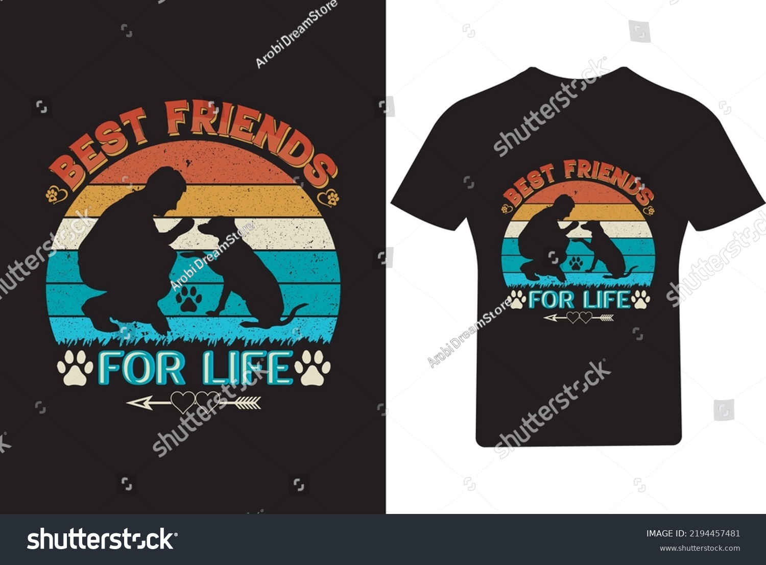 SVG of Best friends for life Dog T Shirt Design, Dog lover T Shirt, pet T Shirt, svg