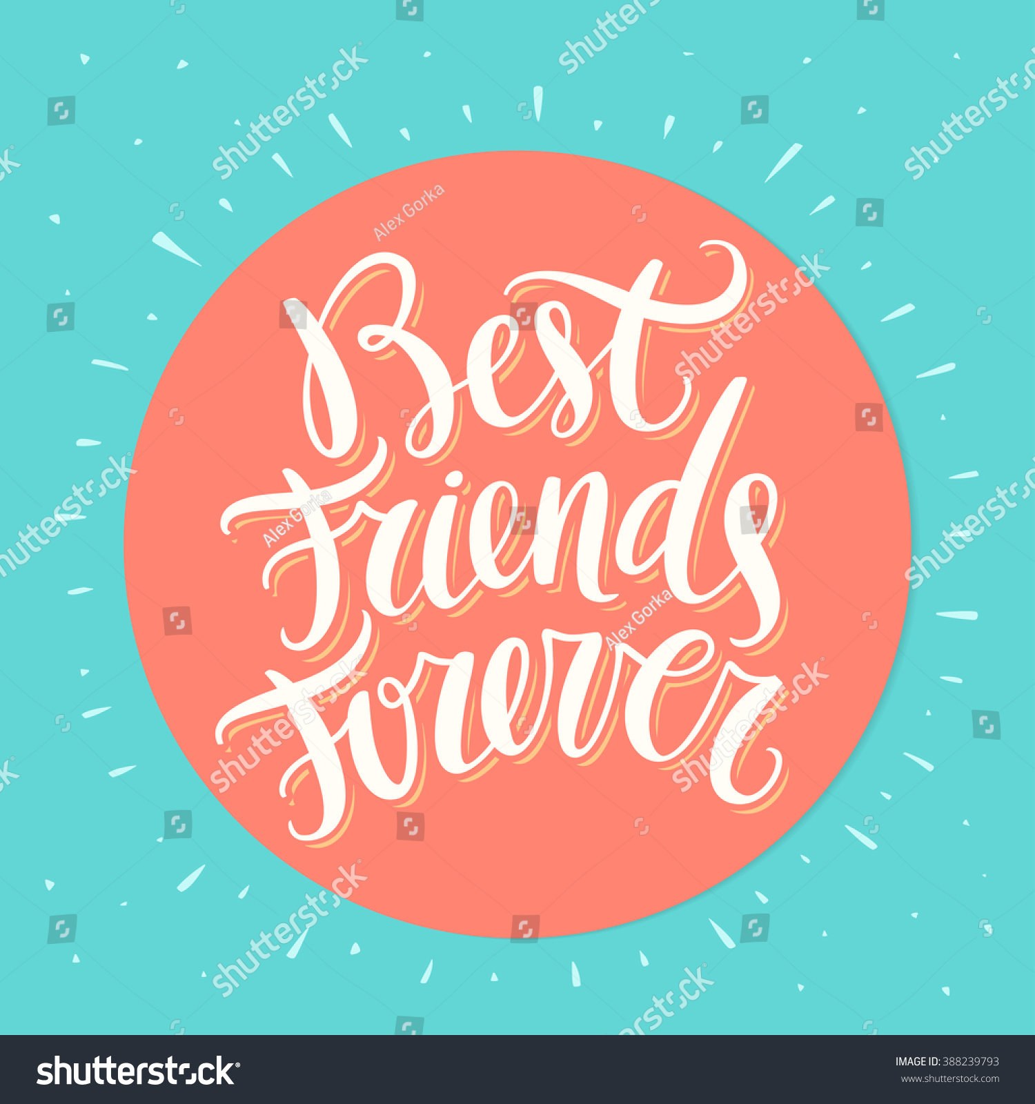 Best Friends Forever Bff Hand Lettering Stock Vector 388239793 ...